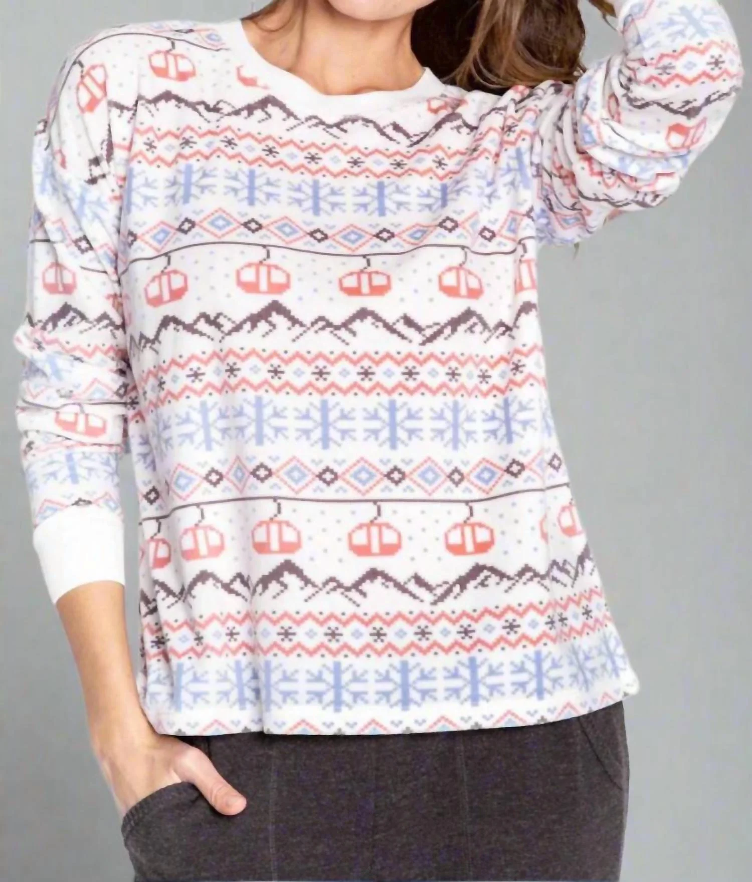 Fair Isle Pajama Set In Ivory