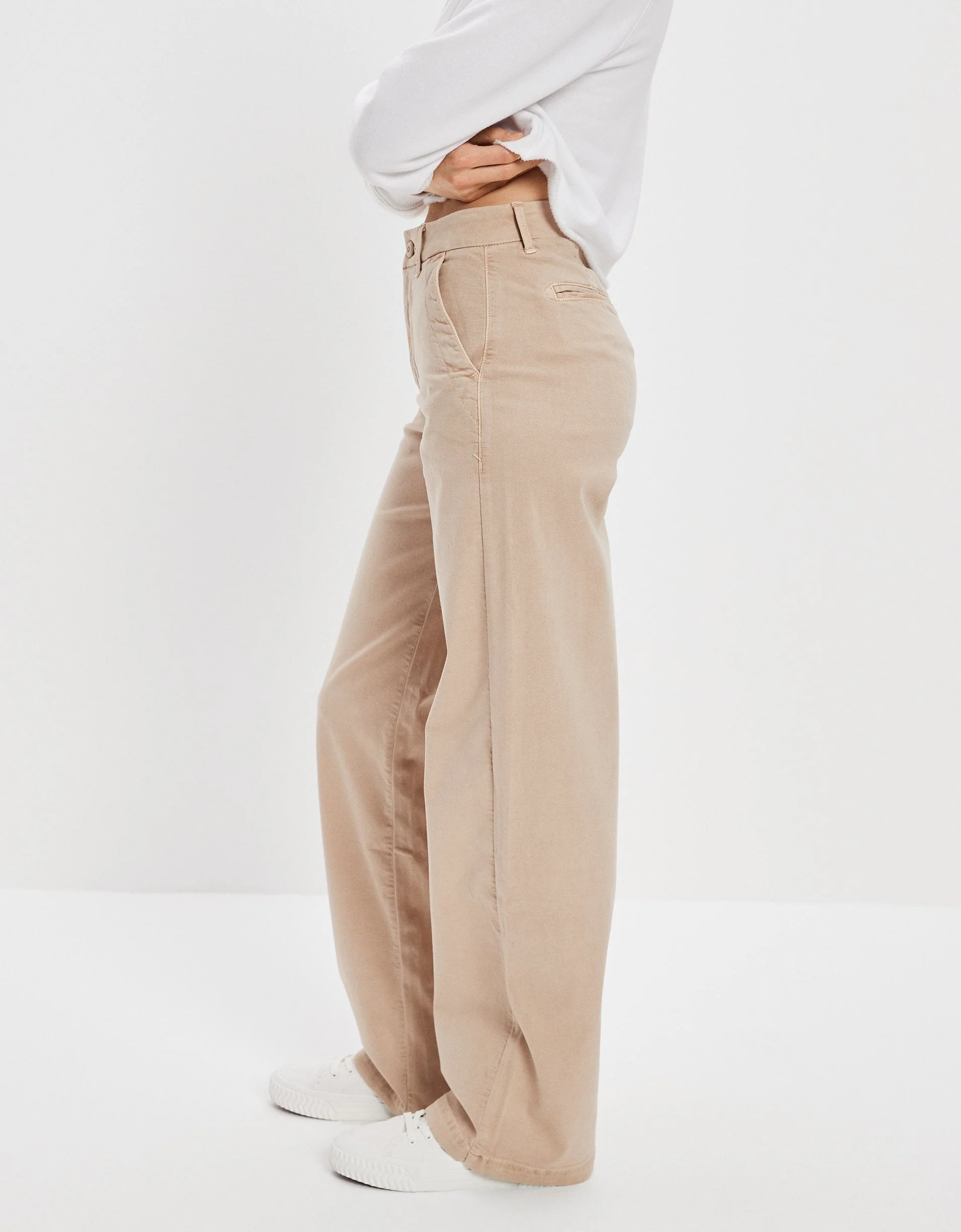 AE Stretch Twill Super High-Waisted Baggy Wide-Leg Trouser