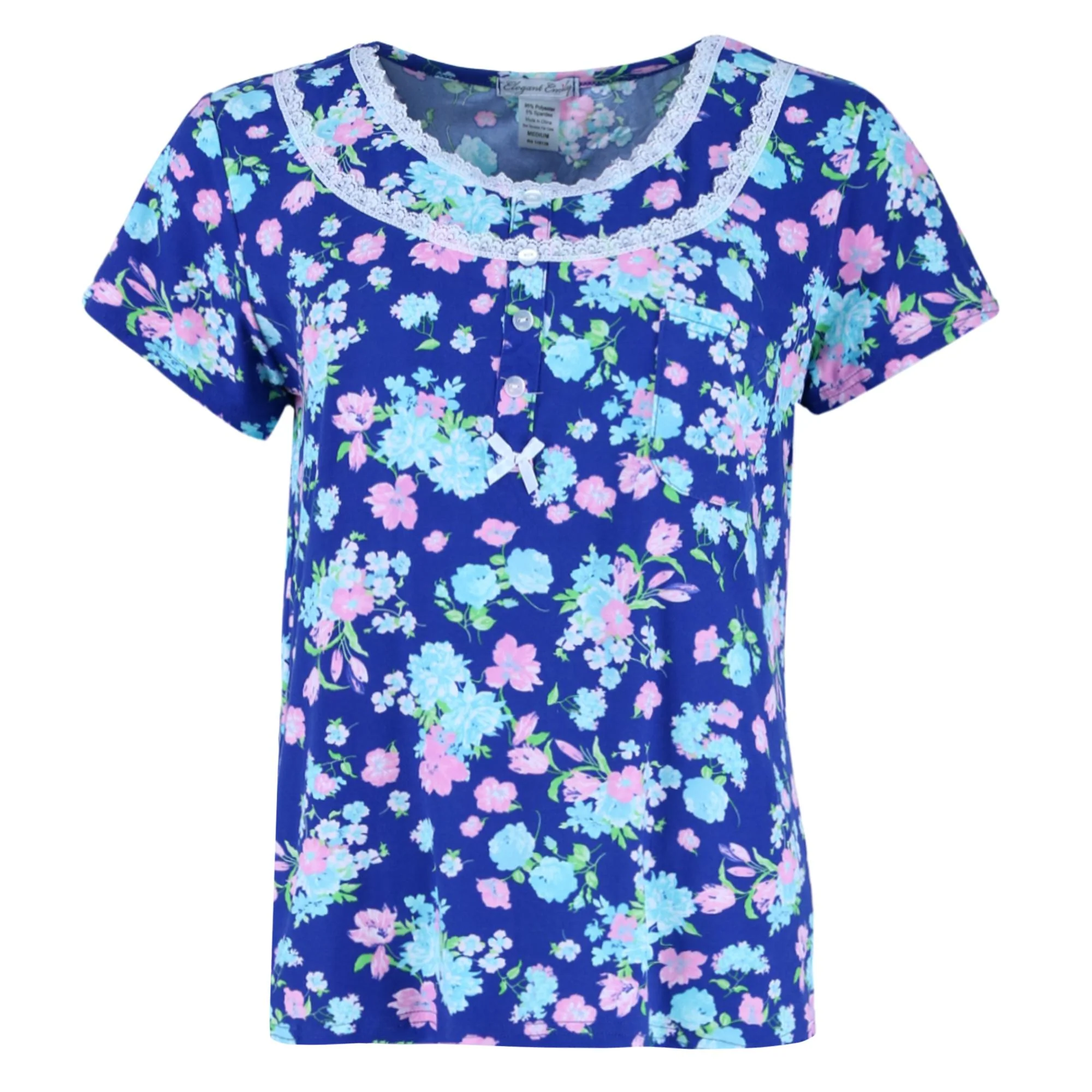 Women's Blue Floral Capri Sleep Set