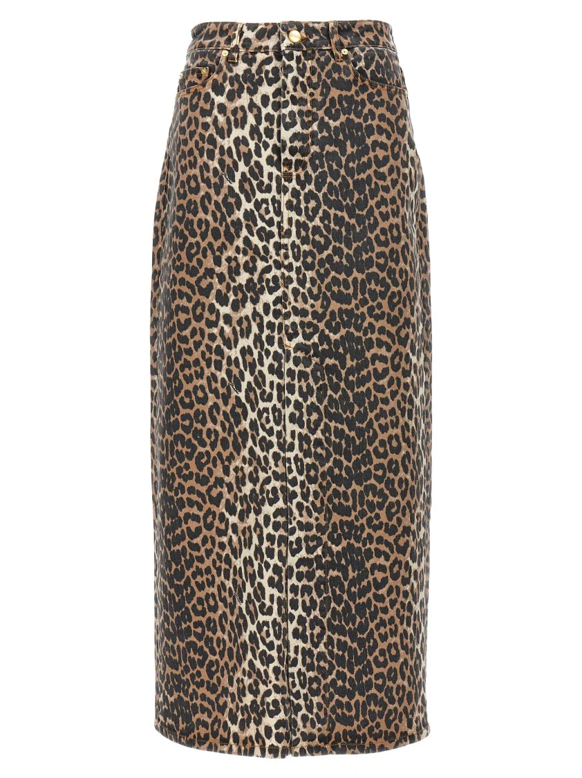 Animal Print Long Skirt