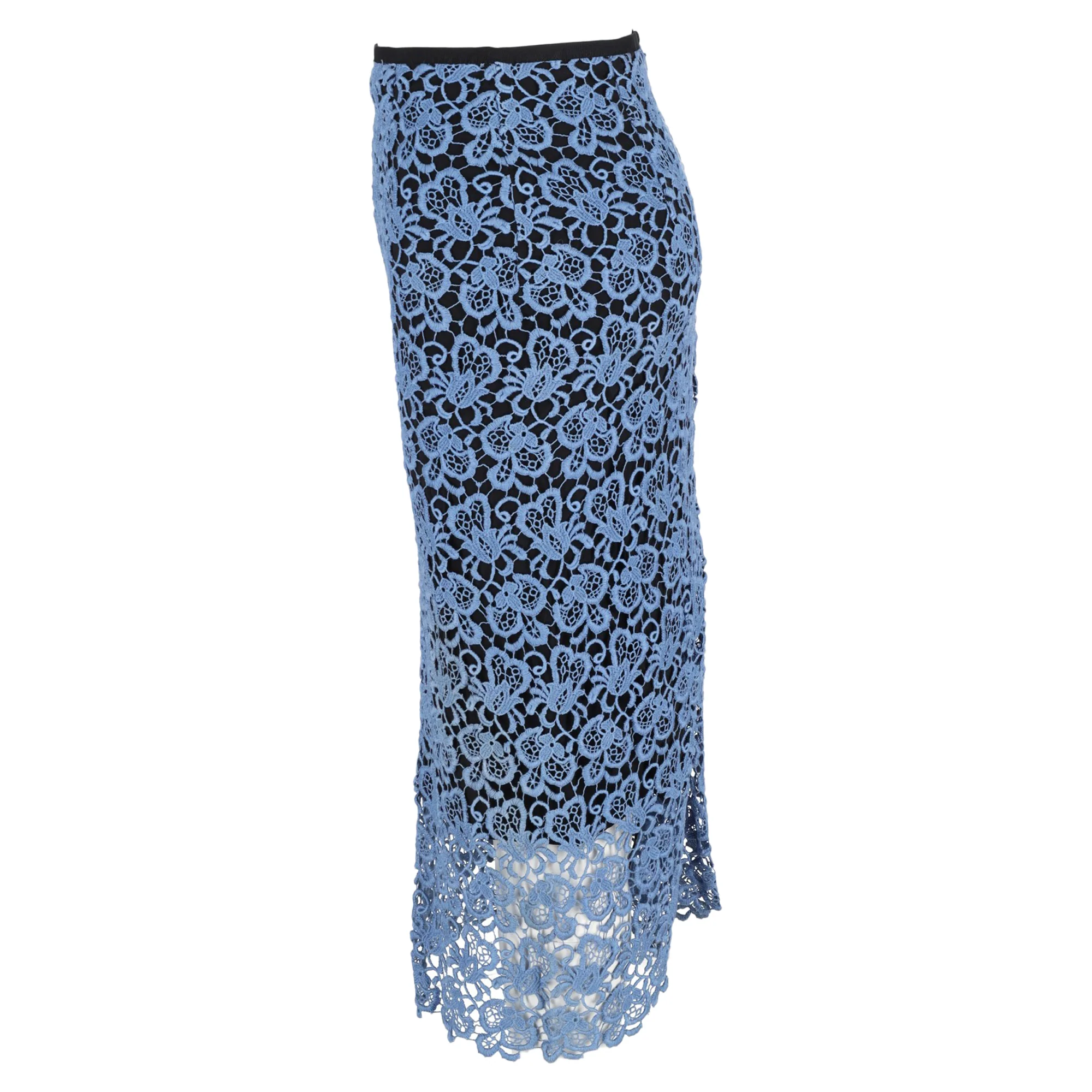 Erdem Lace Pattern Knee-Length Skirt in Light Blue Polyester