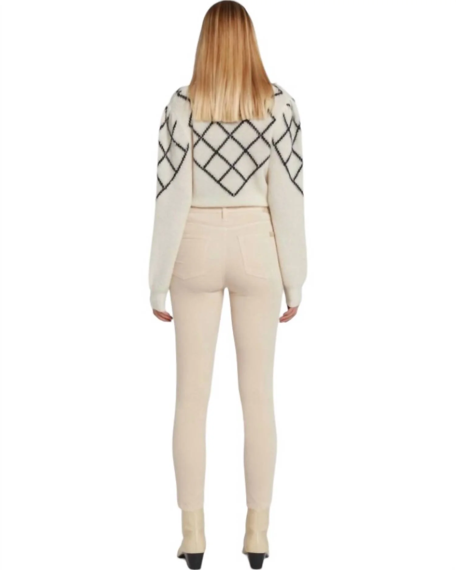 High Waist Skinny Ankle Jeans In Tapioca