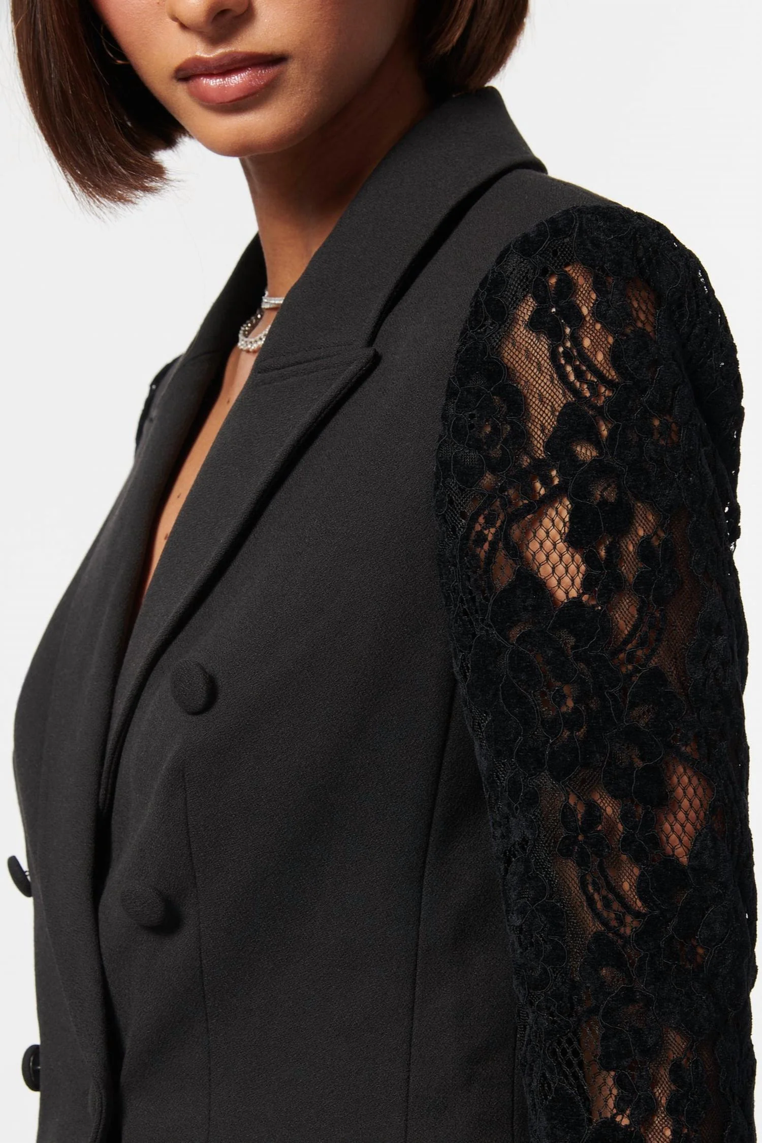 Lucero Double Breasted Blazer In Black