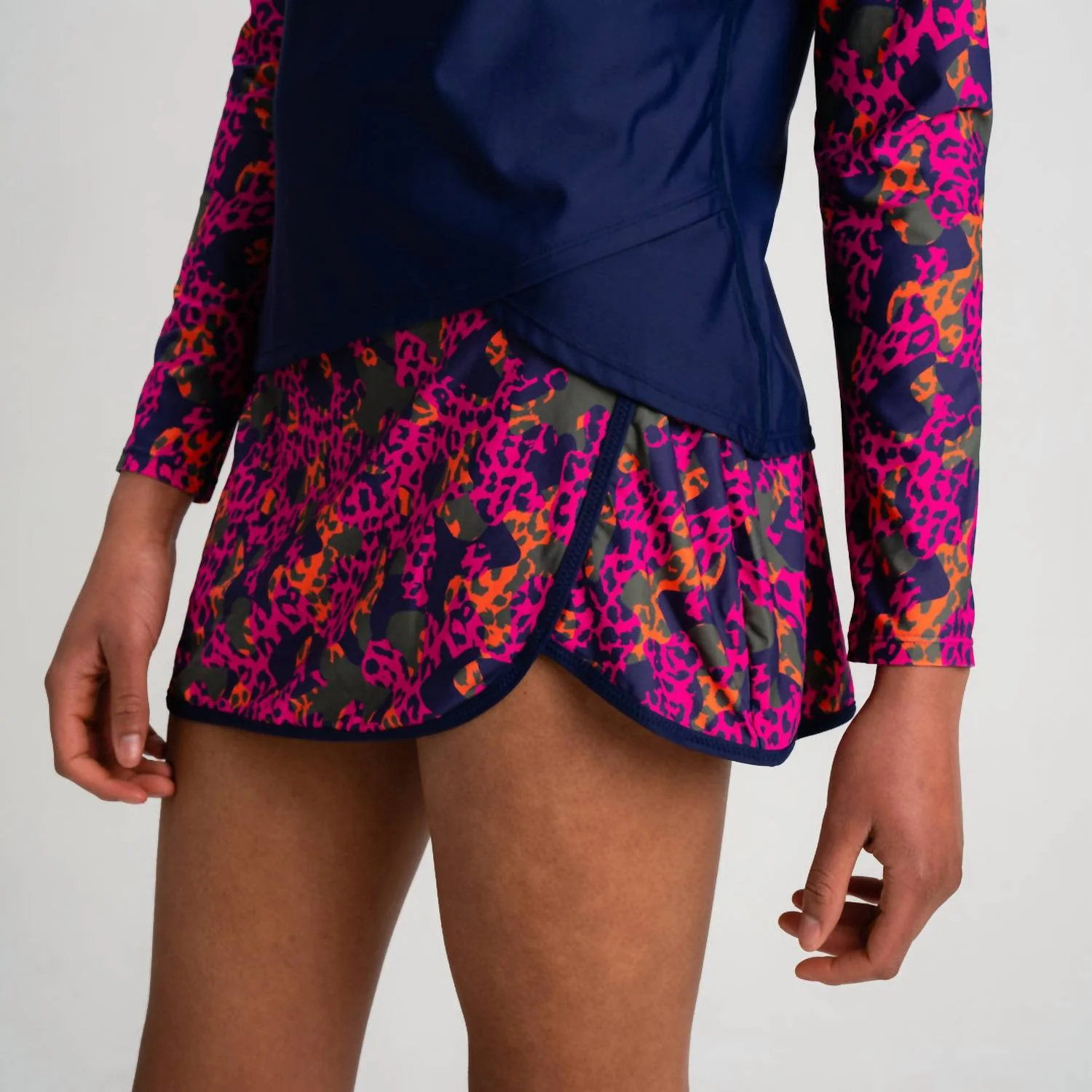 Splash Swim Skort In Wild Leopard