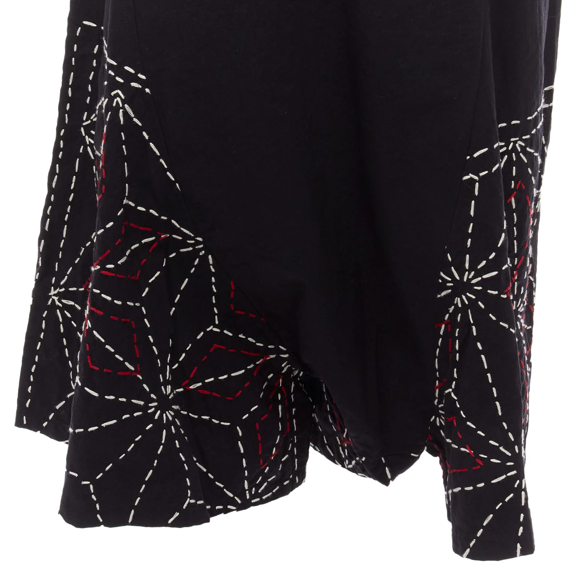 Y's red hand stitched harem pants