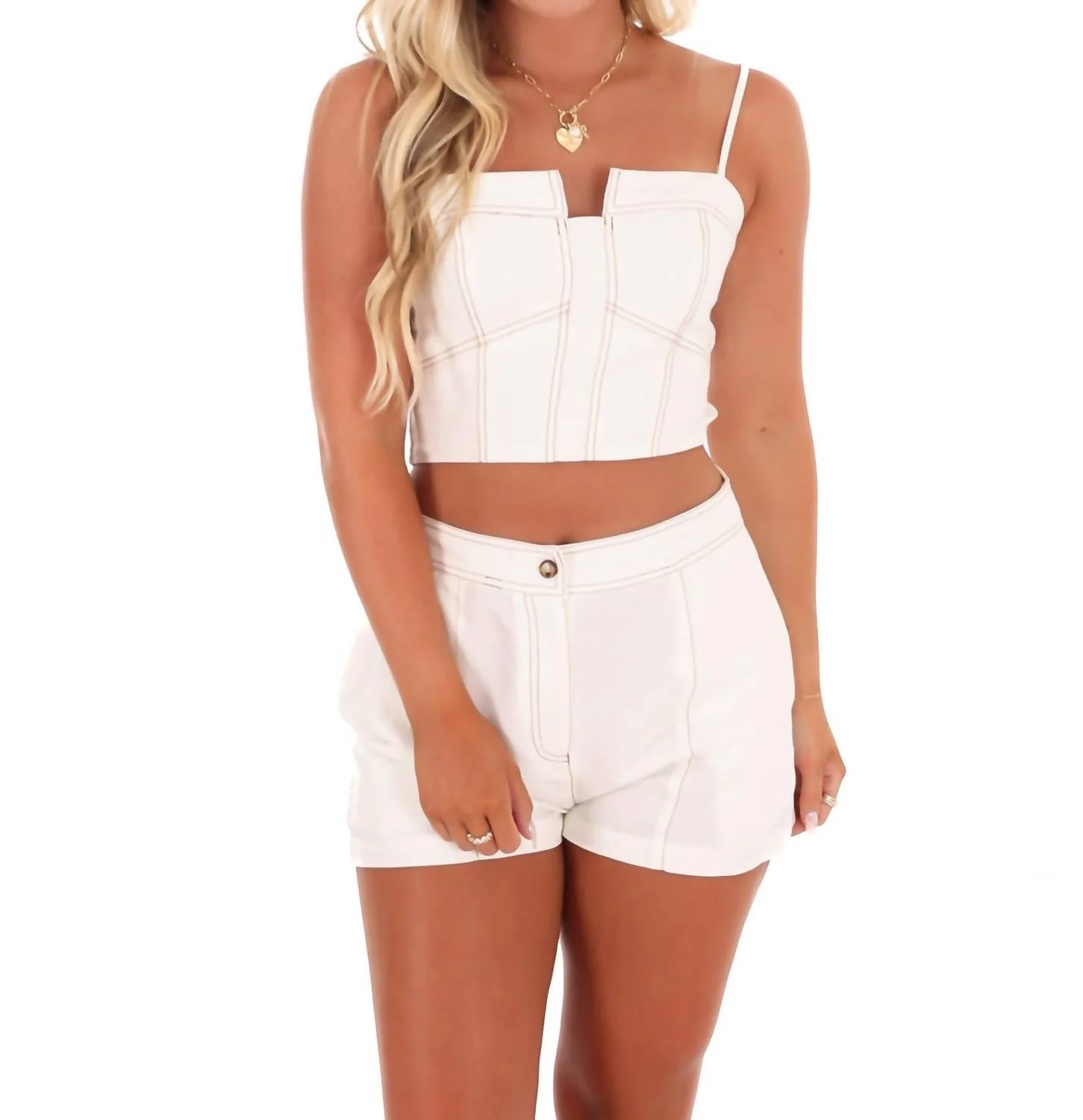 Higher Love Two Piece Set In Cream