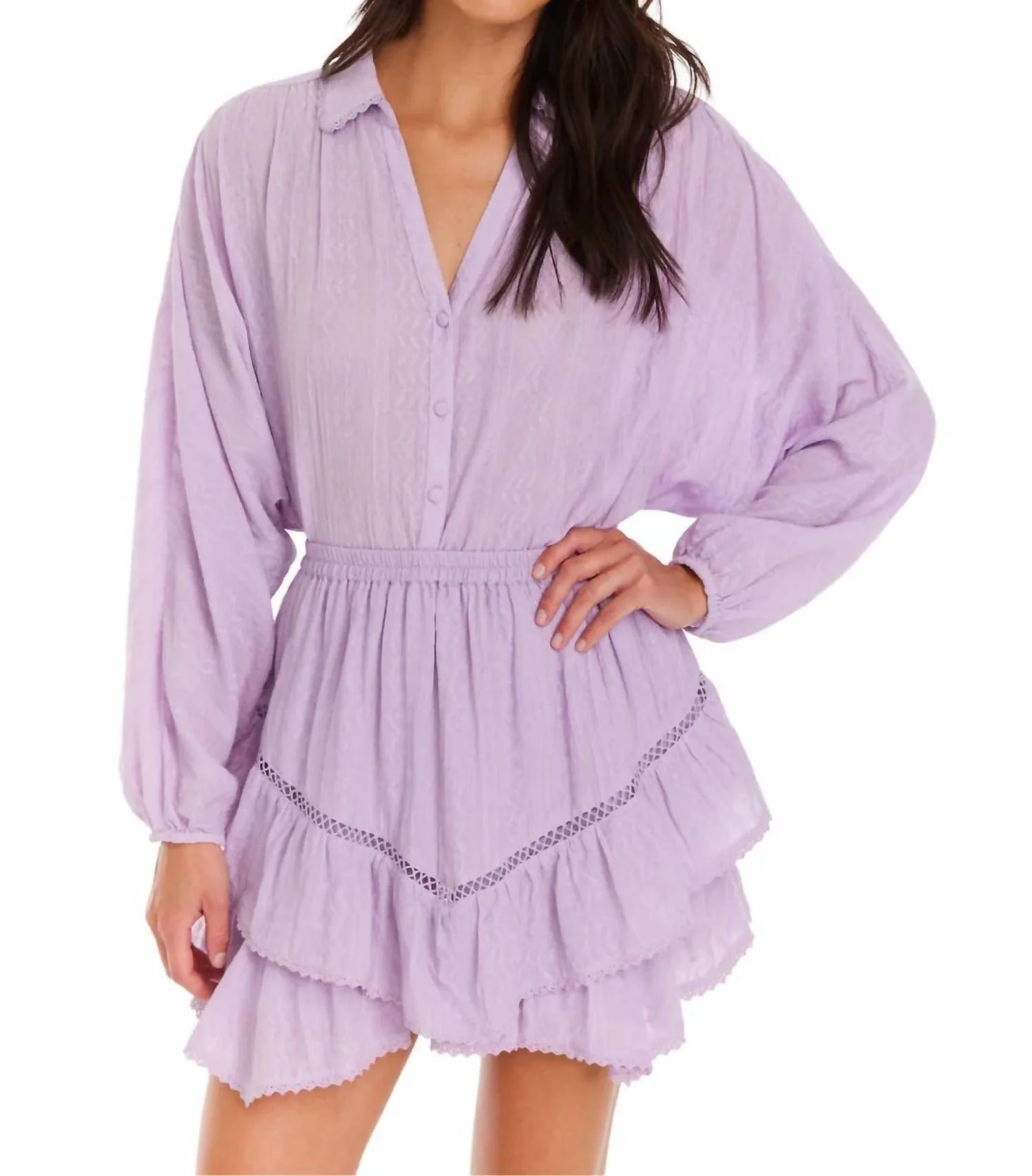 Maggie Mini Skirt In Lilac