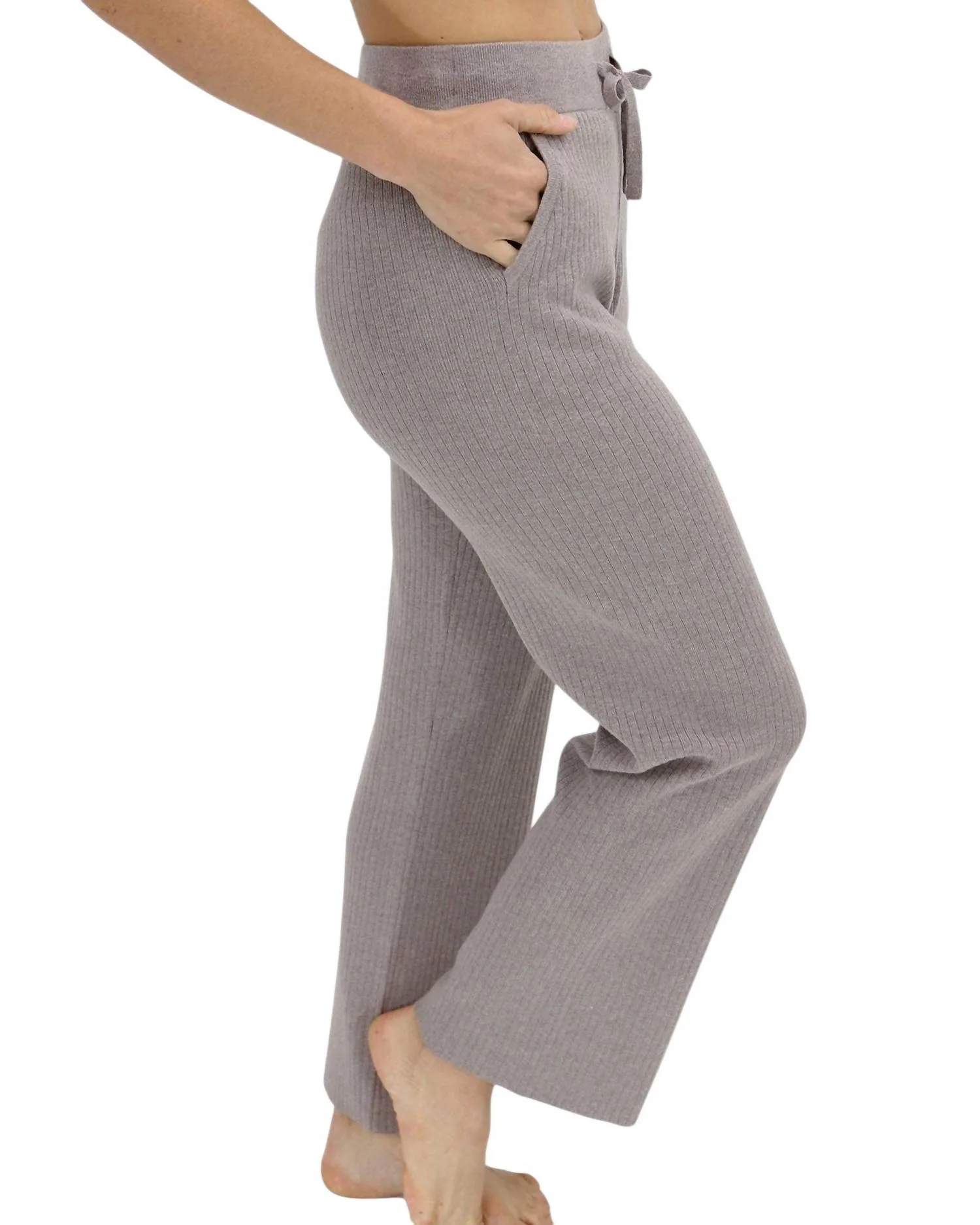 Classic & Cozy Ribbed Sweater Pants In Almondine