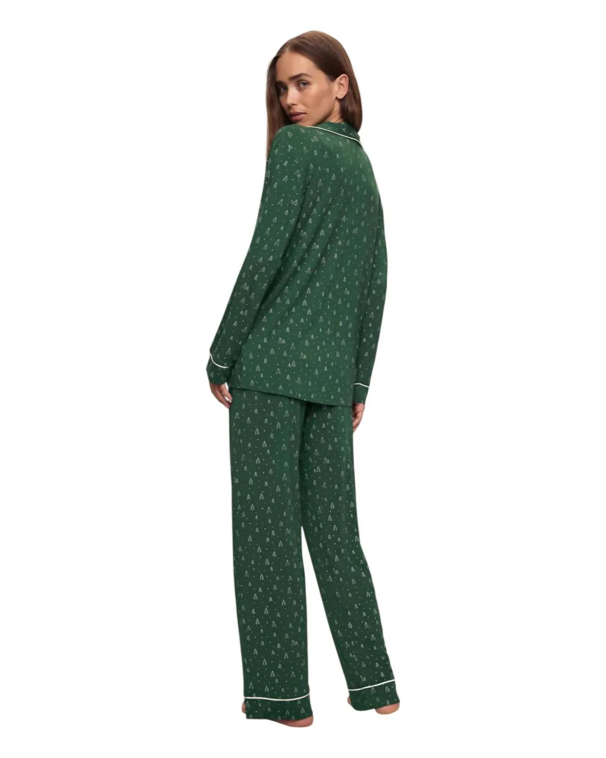 Gisele Long Pj Set In Forest Green