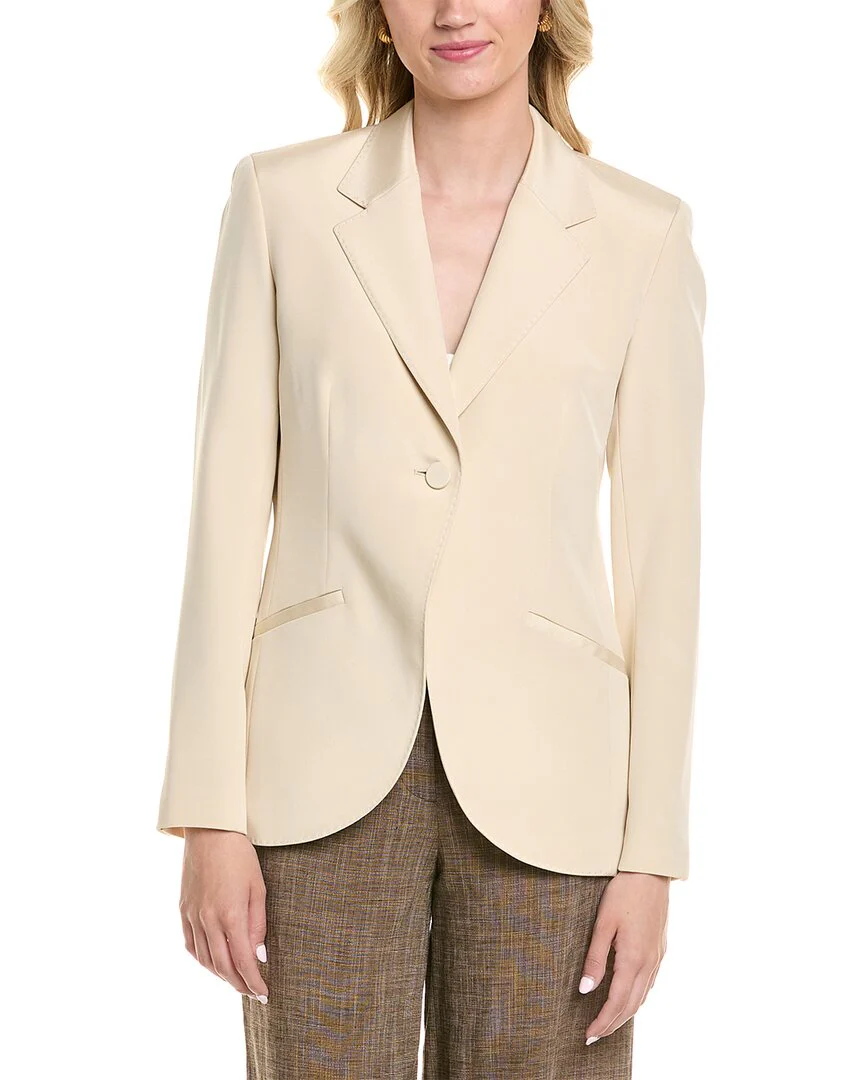 Lafayette 148 New York Fae Cutaway Silk-Blend Blazer