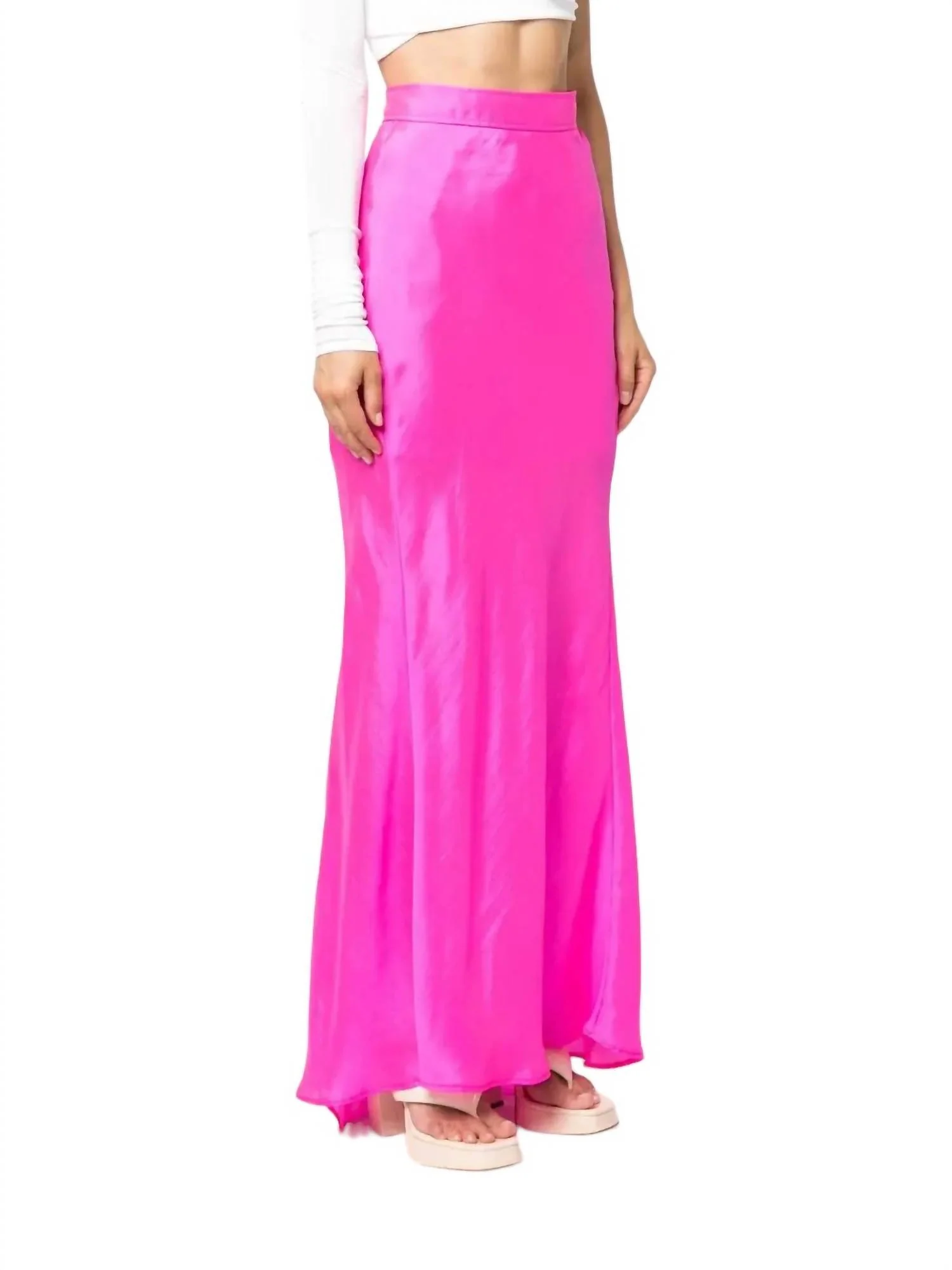 Habotai Skirt In Magenta