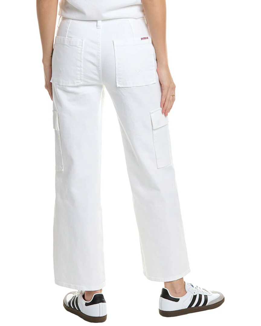 HUDSON Jeans Rosalie White High-Rise Wide Leg Cargo Jean