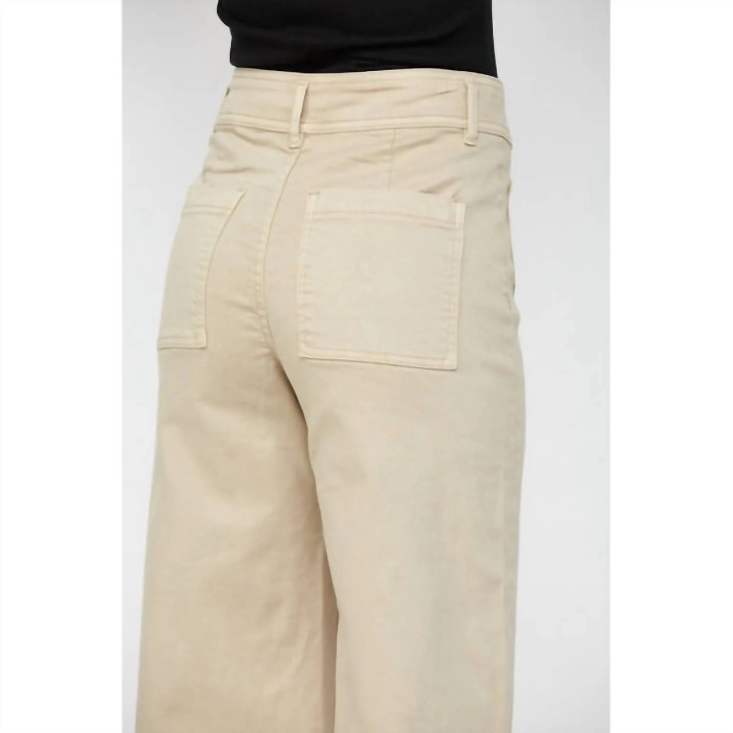 Cropped Wide Leg Pants In Beige