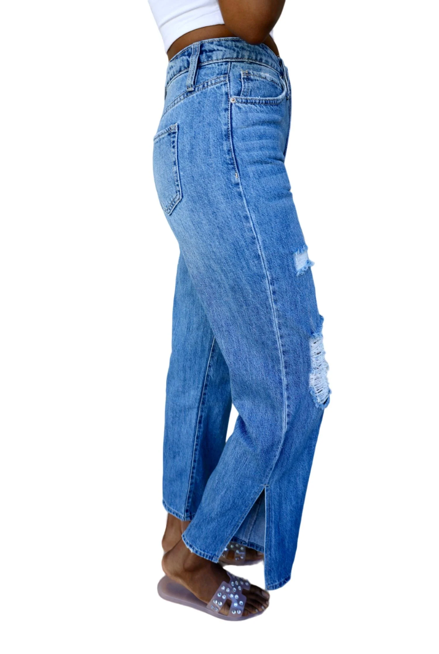 Lindsey Wide Leg Pants In Blue