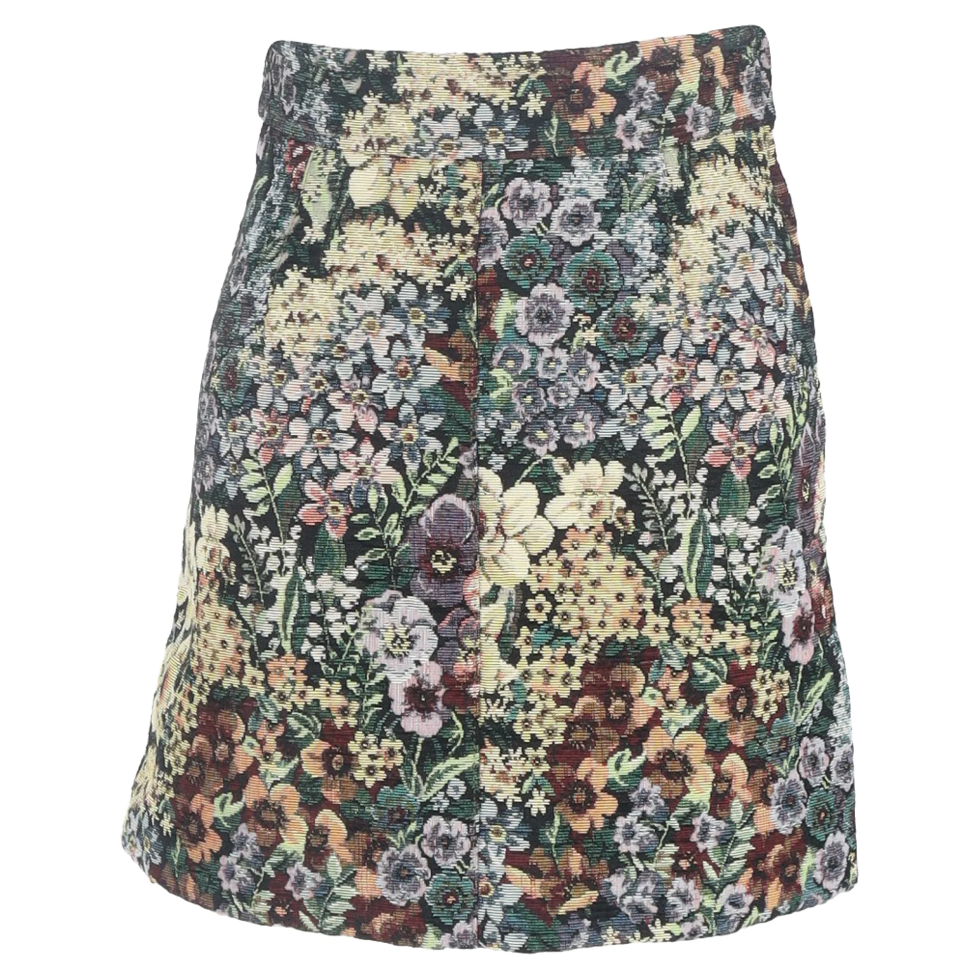Sandro Paris Floral Printed Mini Skirt in Multicolor Polyester
