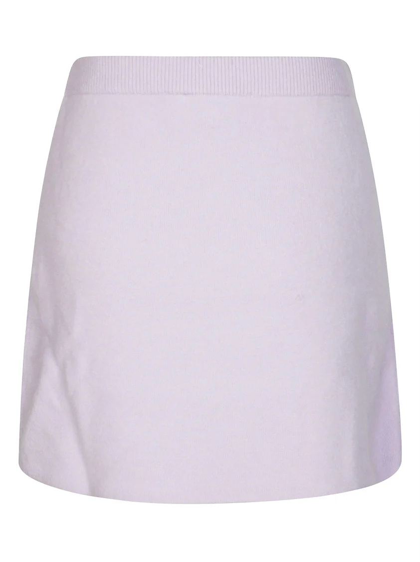 Fitted Knit Skirt With Ribbed Waistband