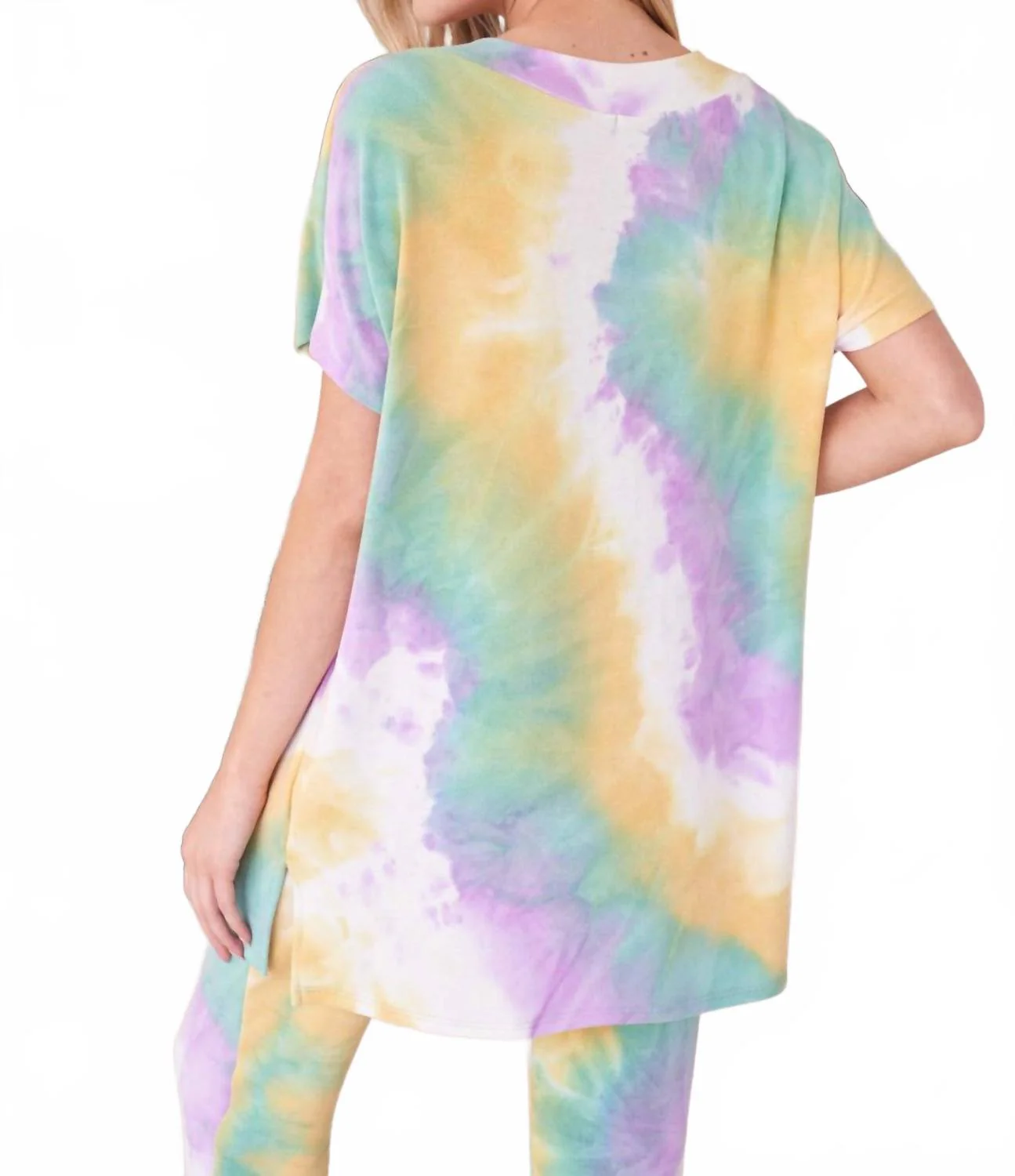 Deja Tie Dye Loungewear Set In Blue Multi