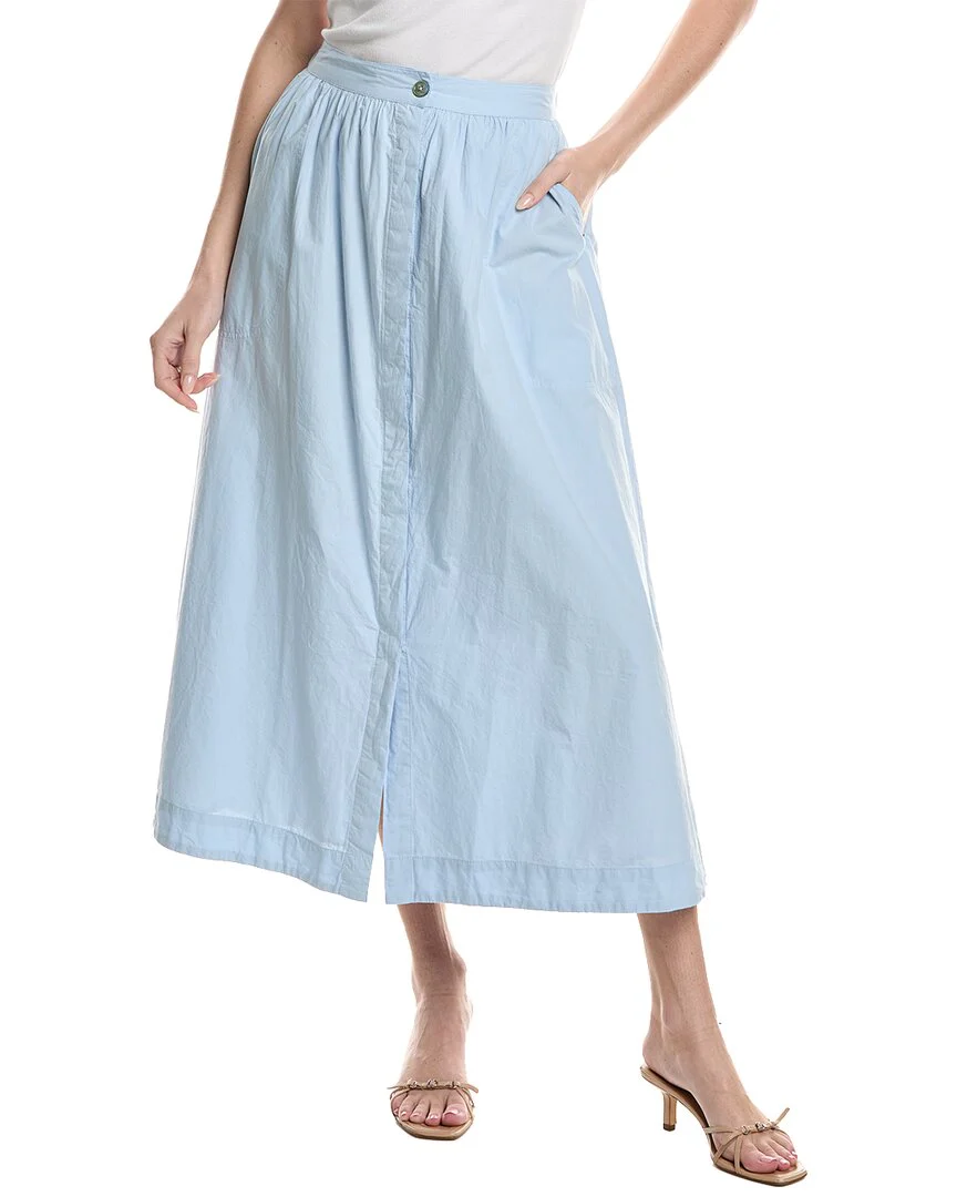 Lilla P Poplin Button Front Skirt