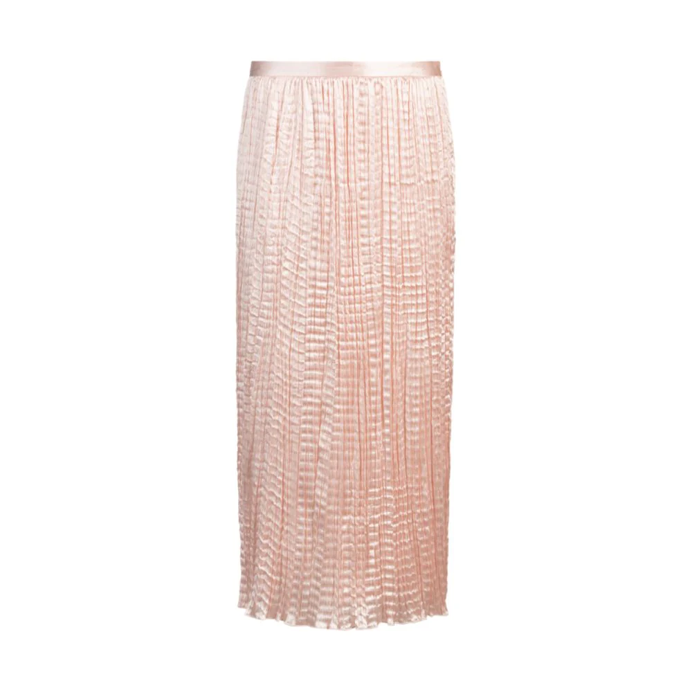Crinkle-plissé skirt with tonal waistband