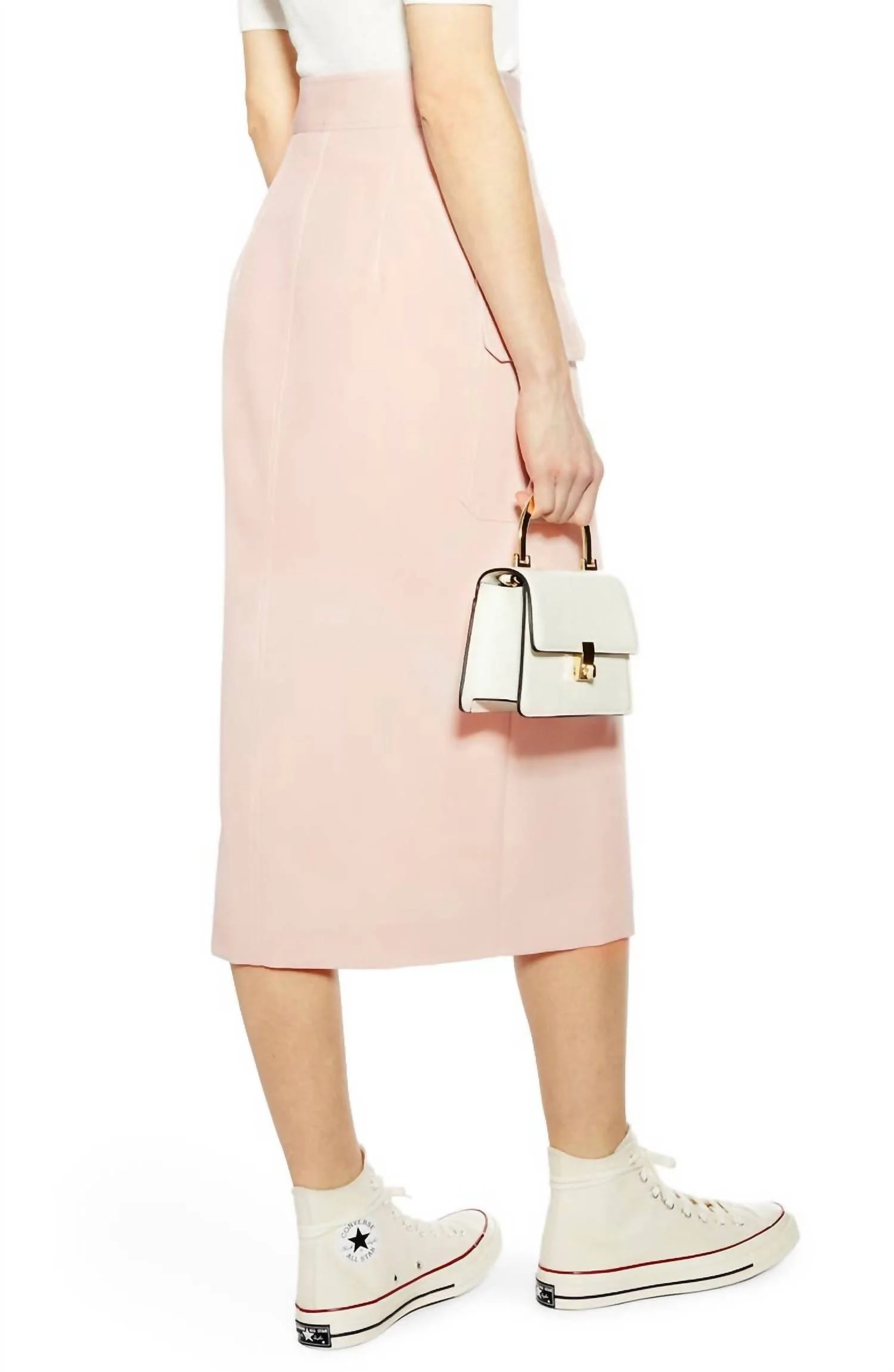 Utility Midi Skirt In Pink