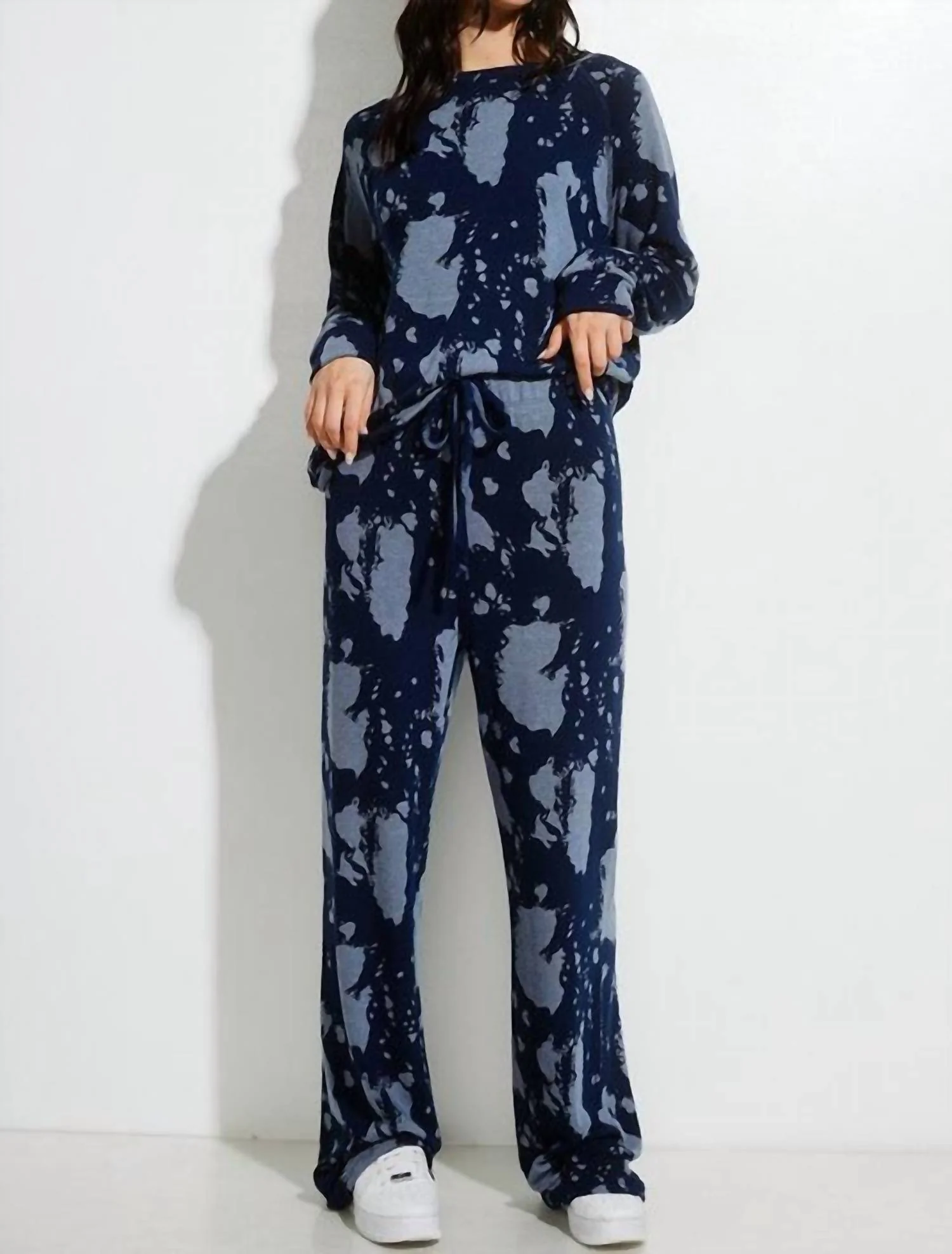 Tie Dye Loungewear Set In Charcoal