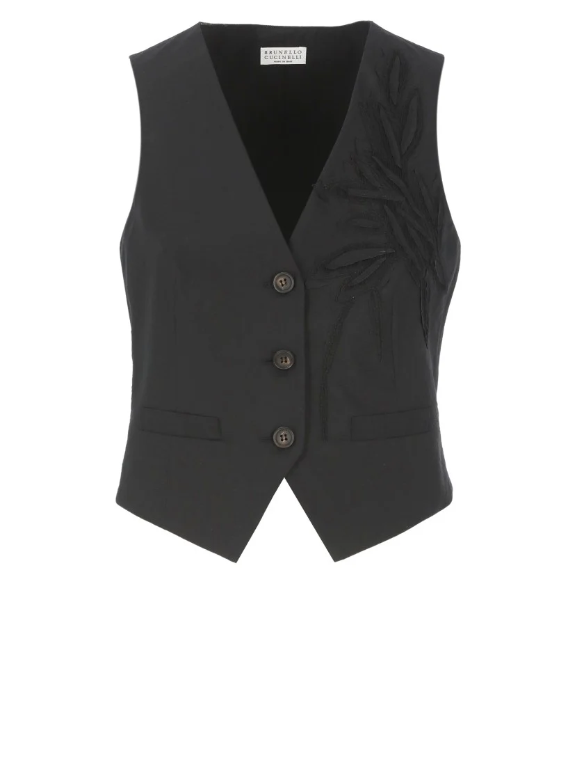 Black Cotton Gilet