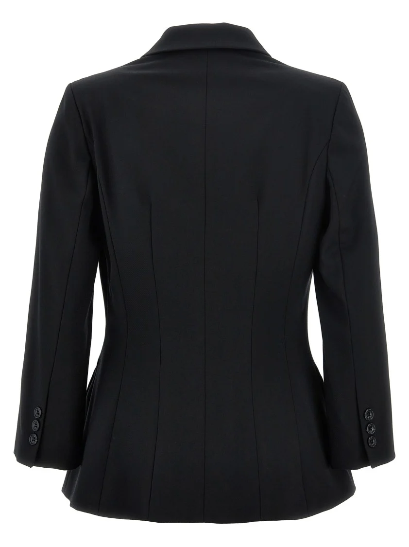 Structured Black Wool Blend Blazer