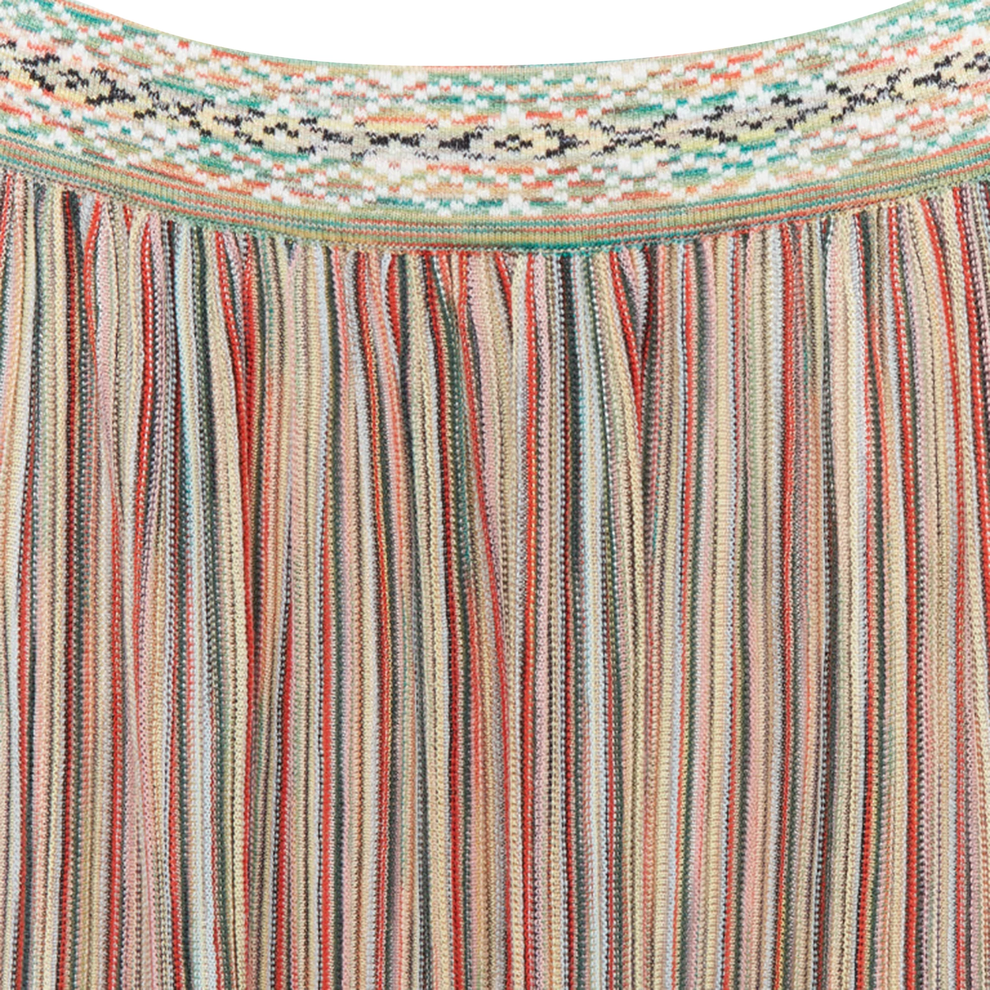 Missoni multicolor cotton blend signature striped knit midi skirt