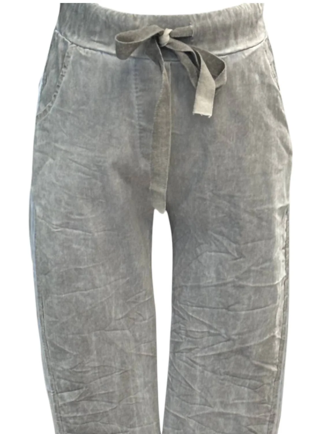 Women's Crinkle Pants In Dark Gray