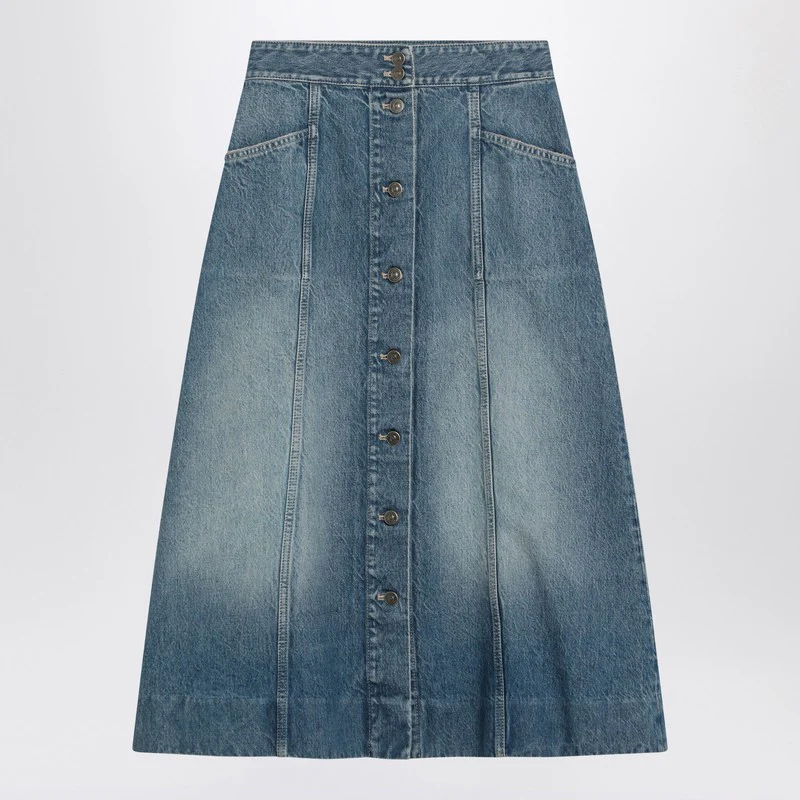 Valentino Women's Washed blue Midi Skirt