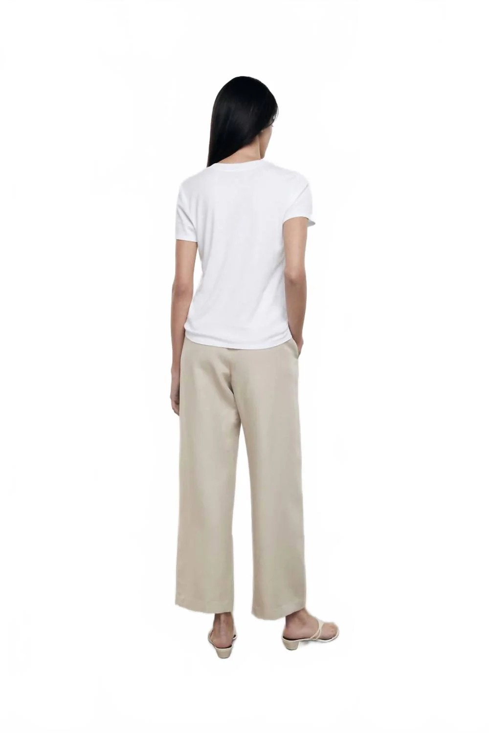 Twill Cropped Chino Pant In Stone