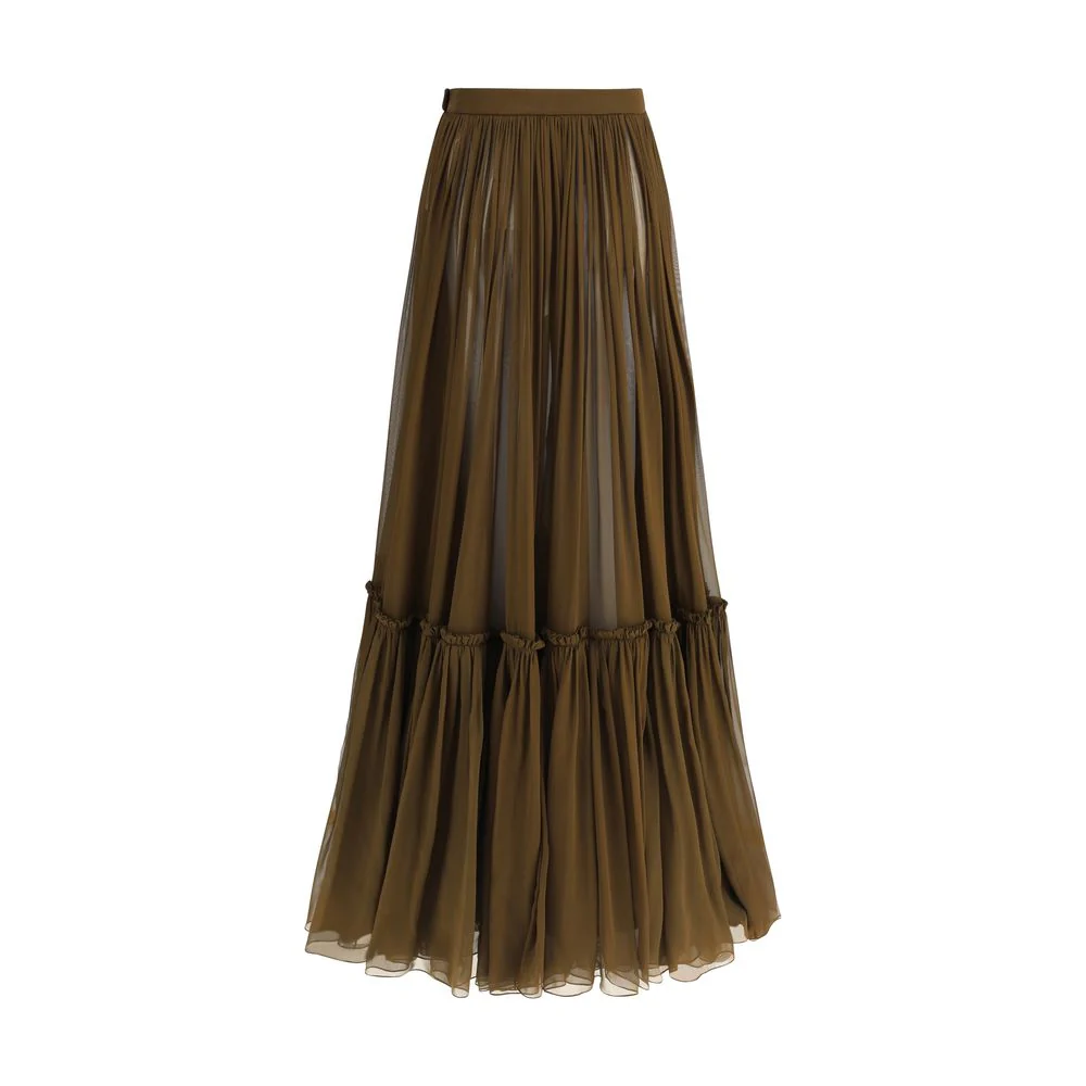 Saint Laurent Flounced long Women's Skirt