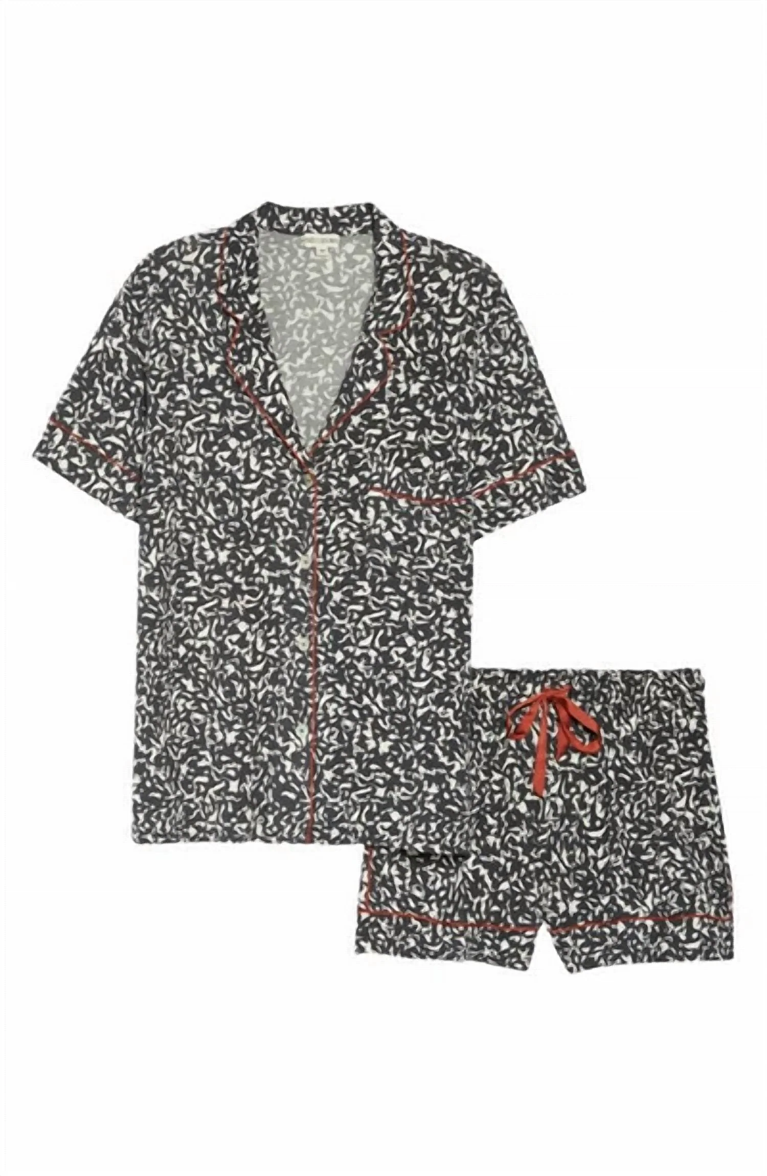 Short Pajamas Composition Print In Black/white