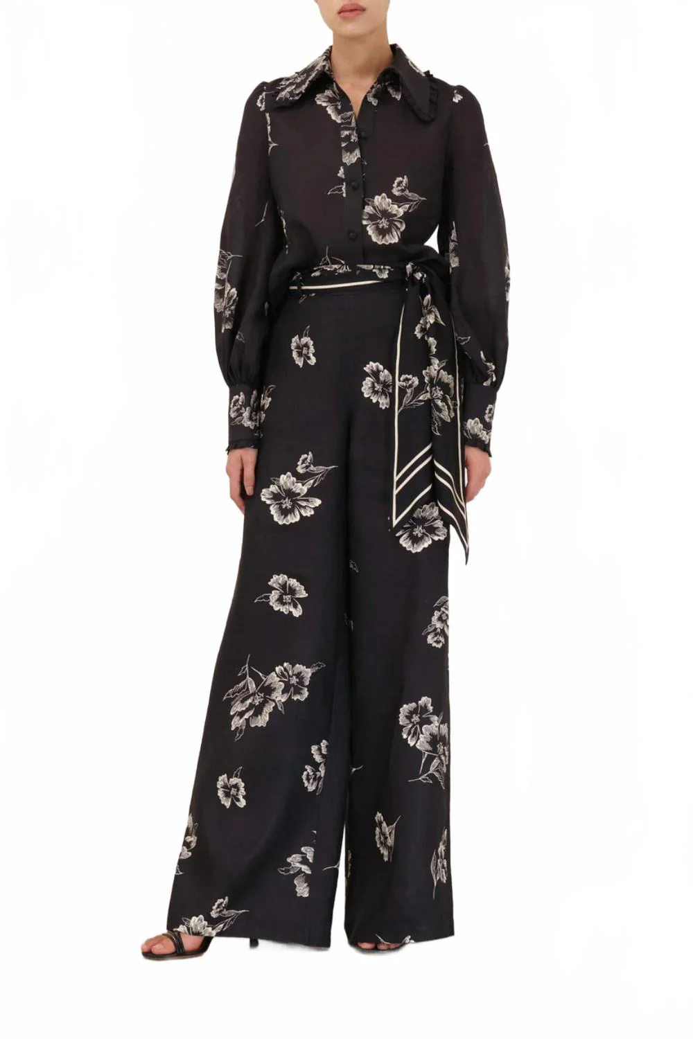 Wide Leg Pant In Black/poppy