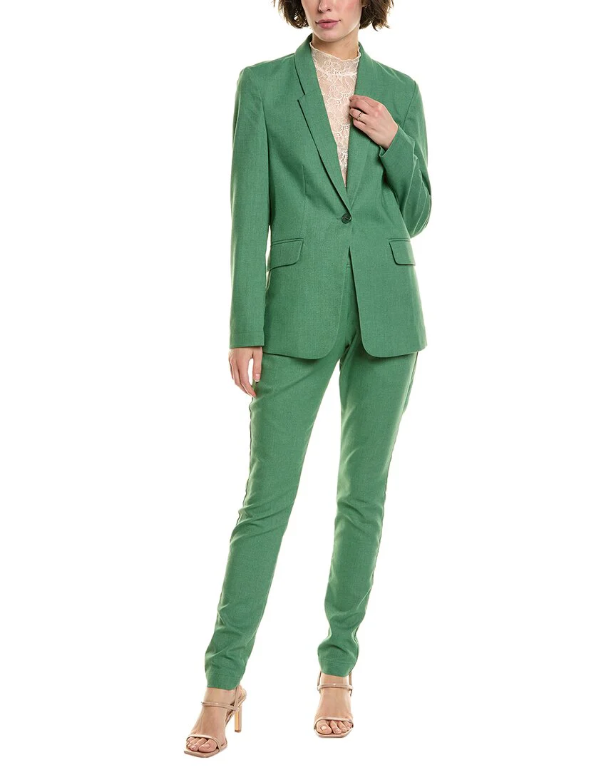 BGL 2pc Linen-Blend Blazer & Pant Set
