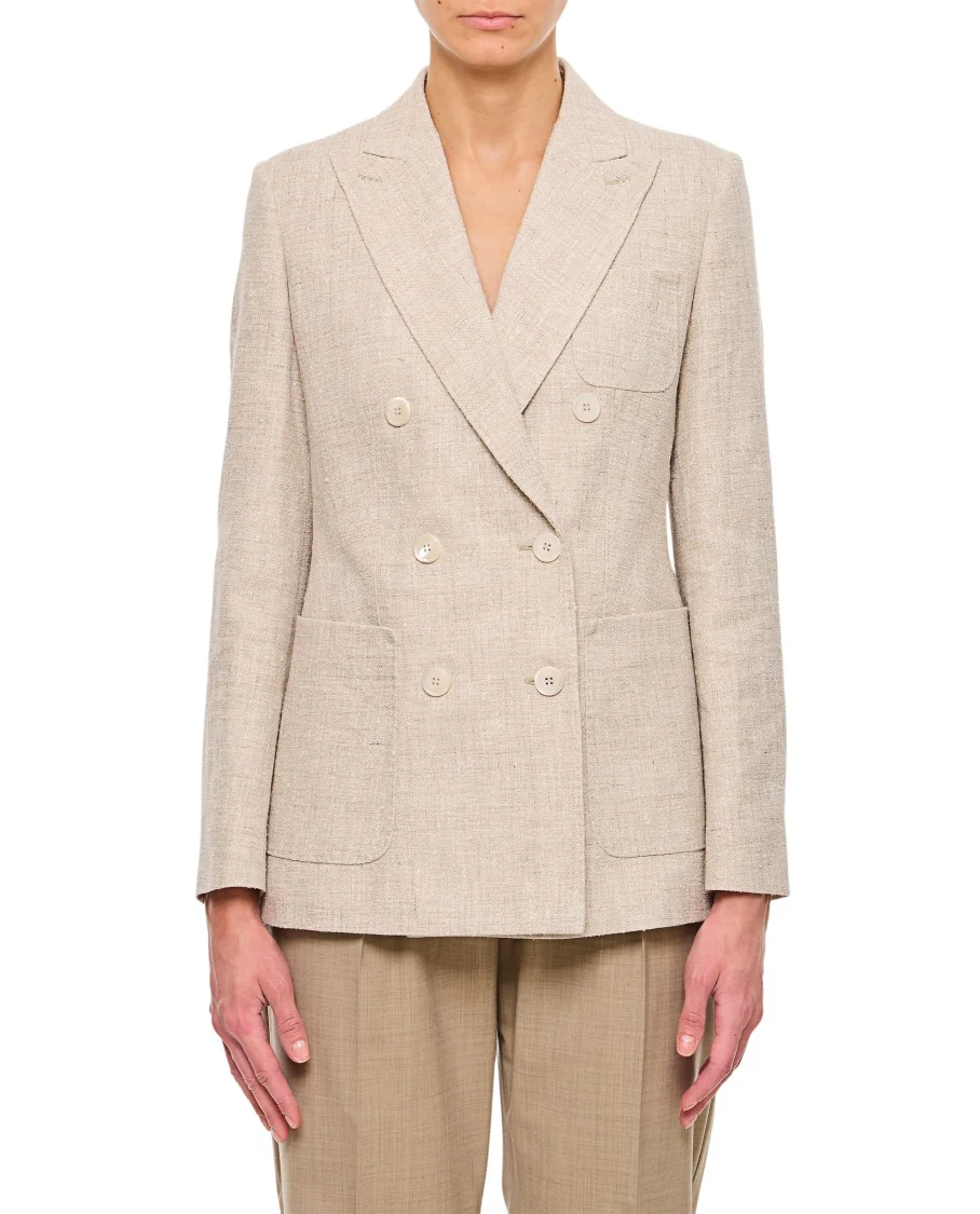 Targa Double-Breasted Linen Blazer