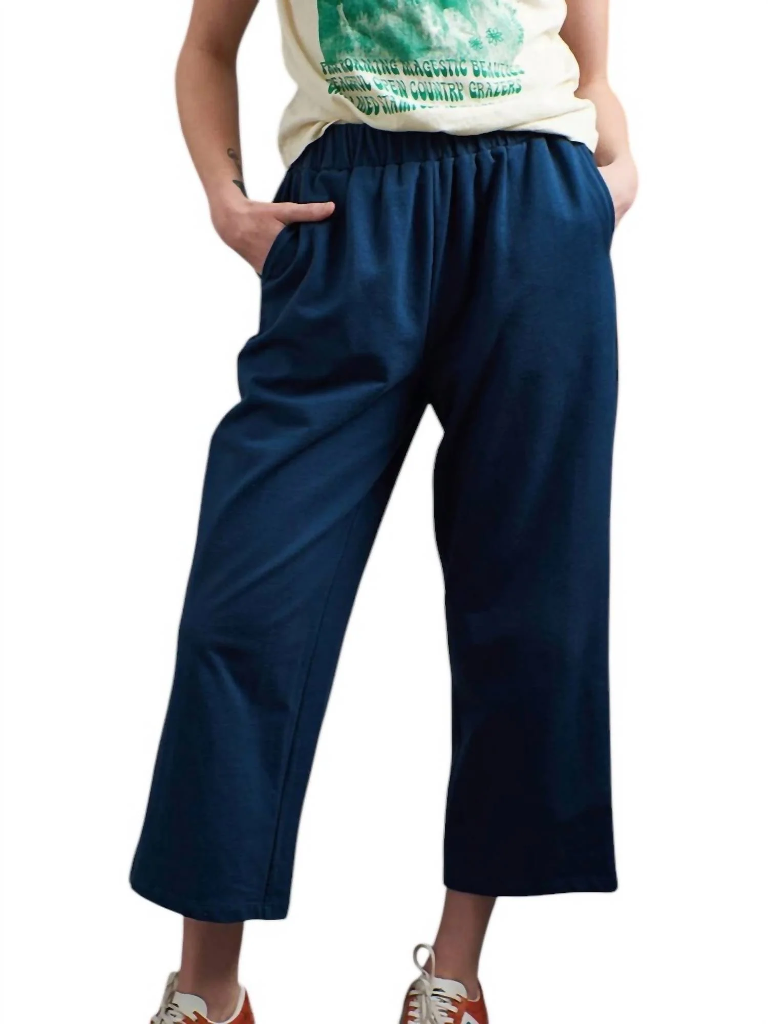 Fae Loop Knit Pants In Blue