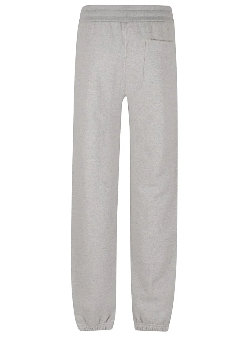 Elastic Waist Grey Cotton Sports Trousers