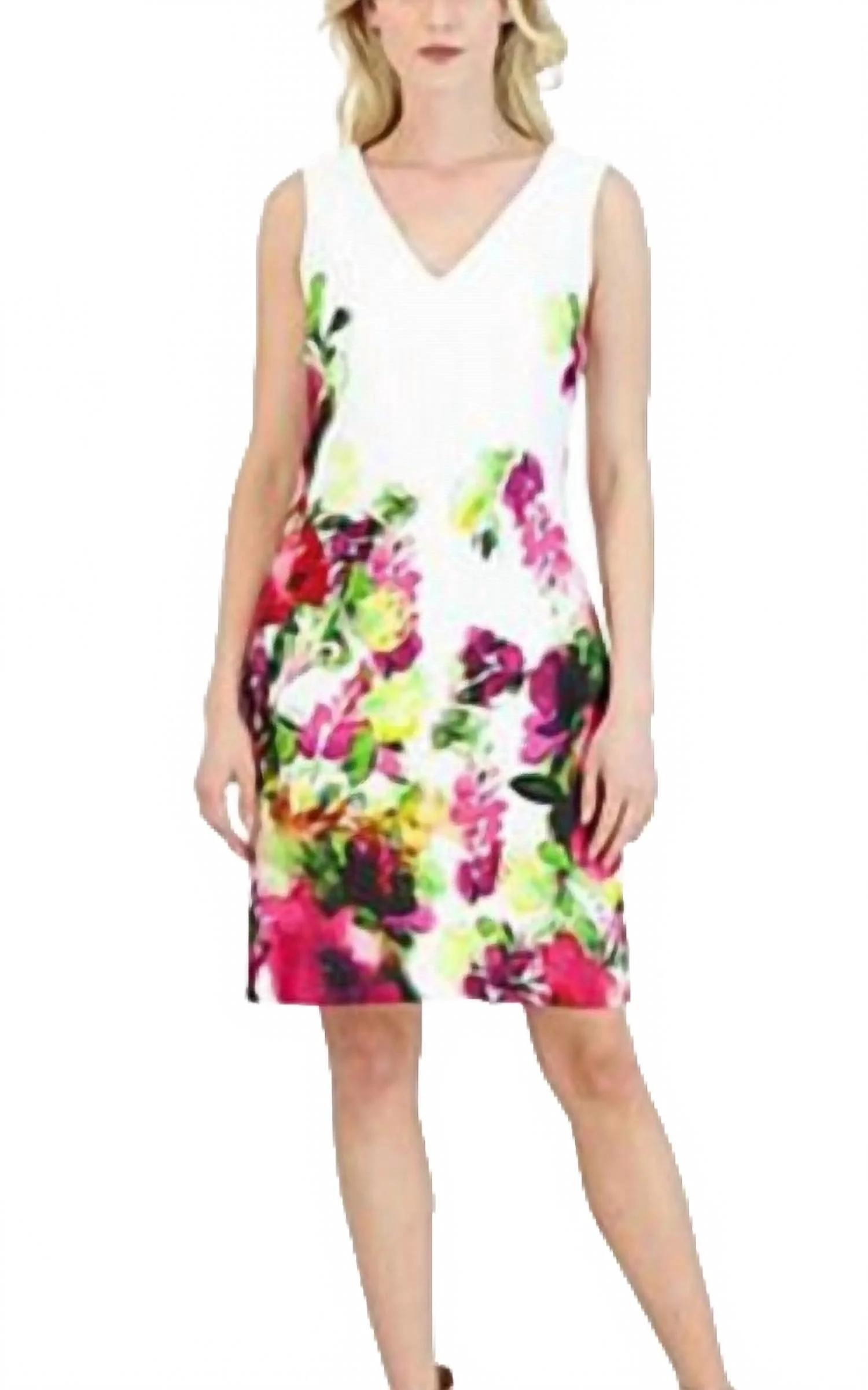Scuba Midi Dress In Ivory/floral