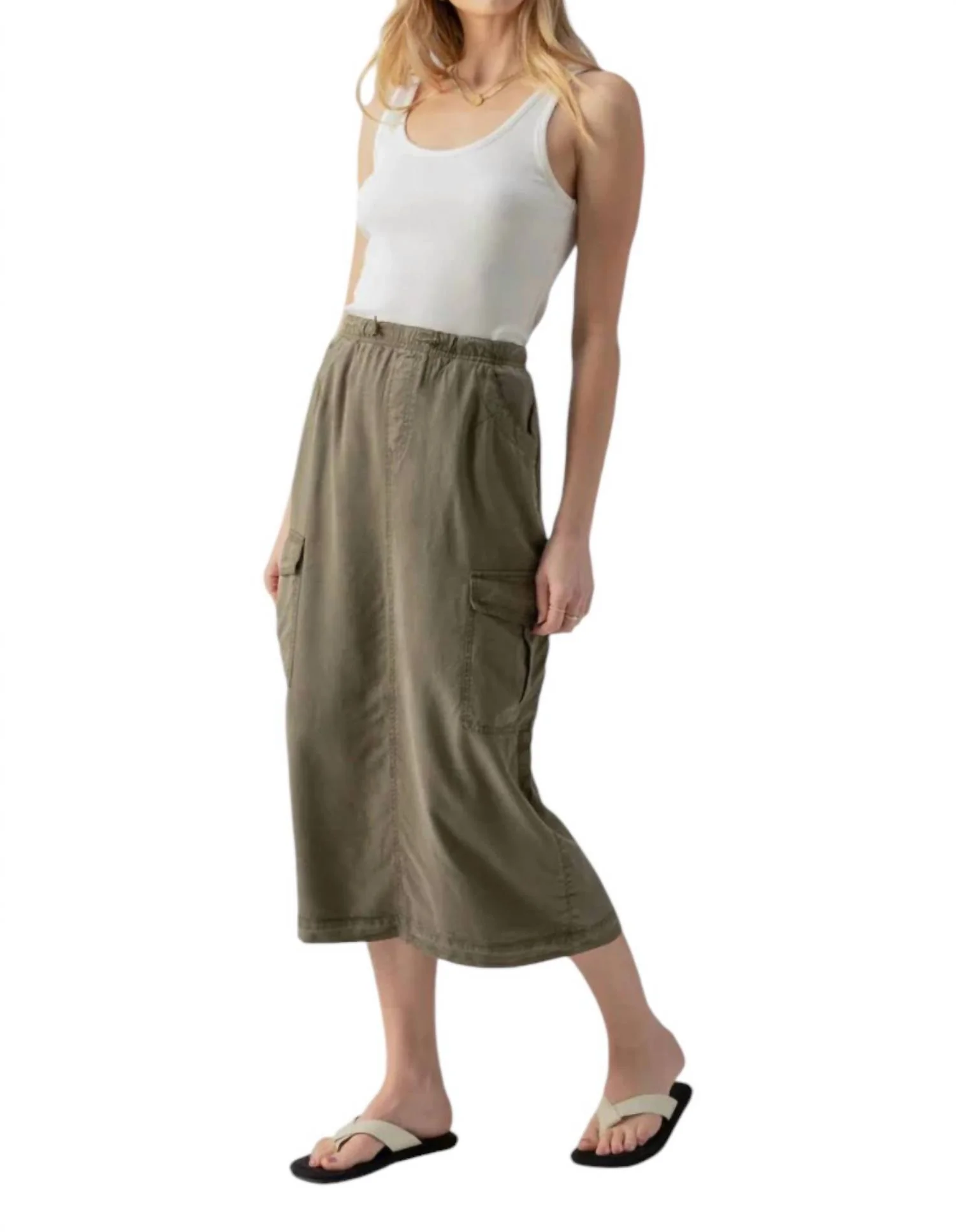 Parachute Skirt In Burnt Olive