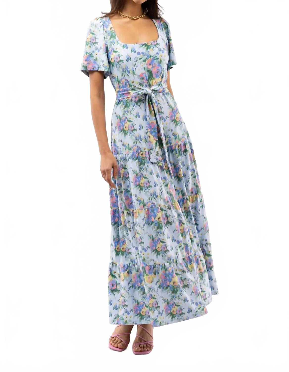 The Lane Maxi Dress In Coastal Ikat
