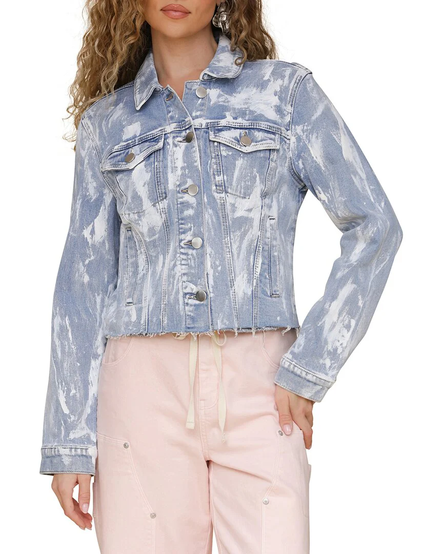 Avec Les Filles Raw Edge Crop Trucker Jacket