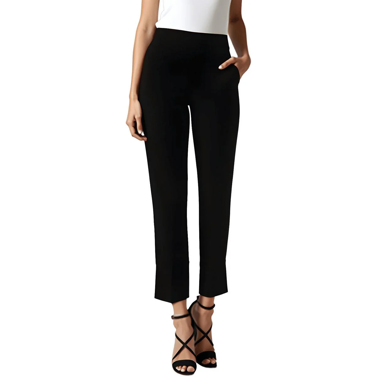 Womens Rhinestone Knit Flared Pants