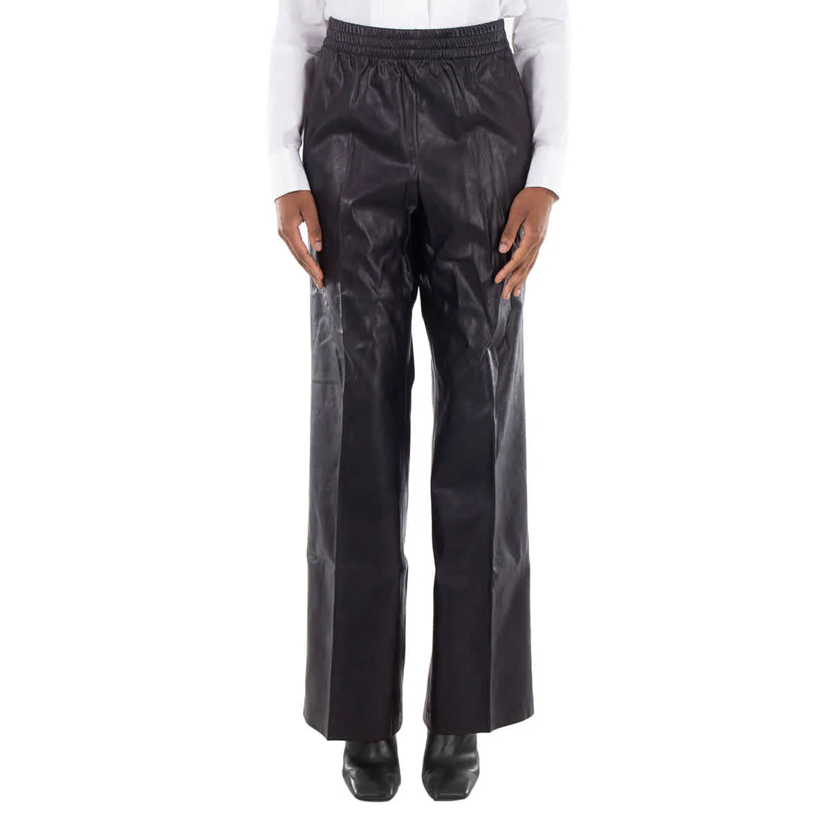 Anine Bing Ladies Navy Soto Vegan Leather Pants