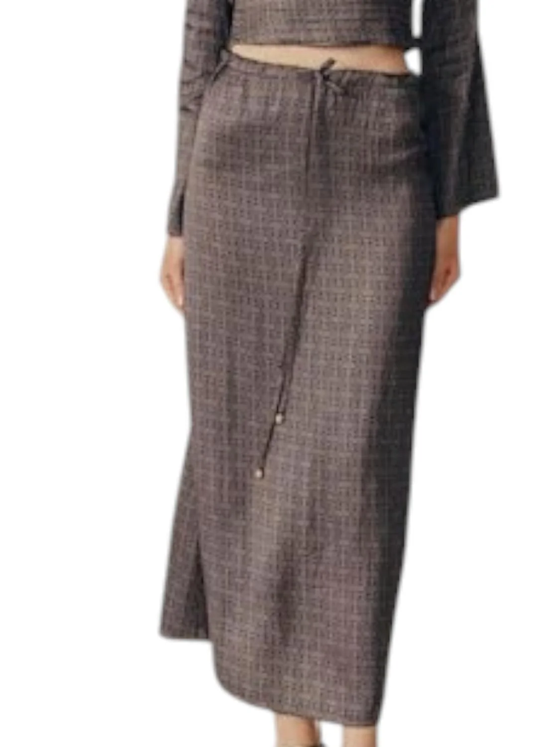 Paeonia Midi Skirt In Brown