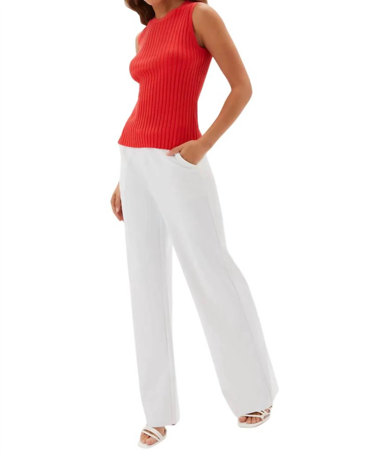 Atherton Clean Full Leg Trouser In White