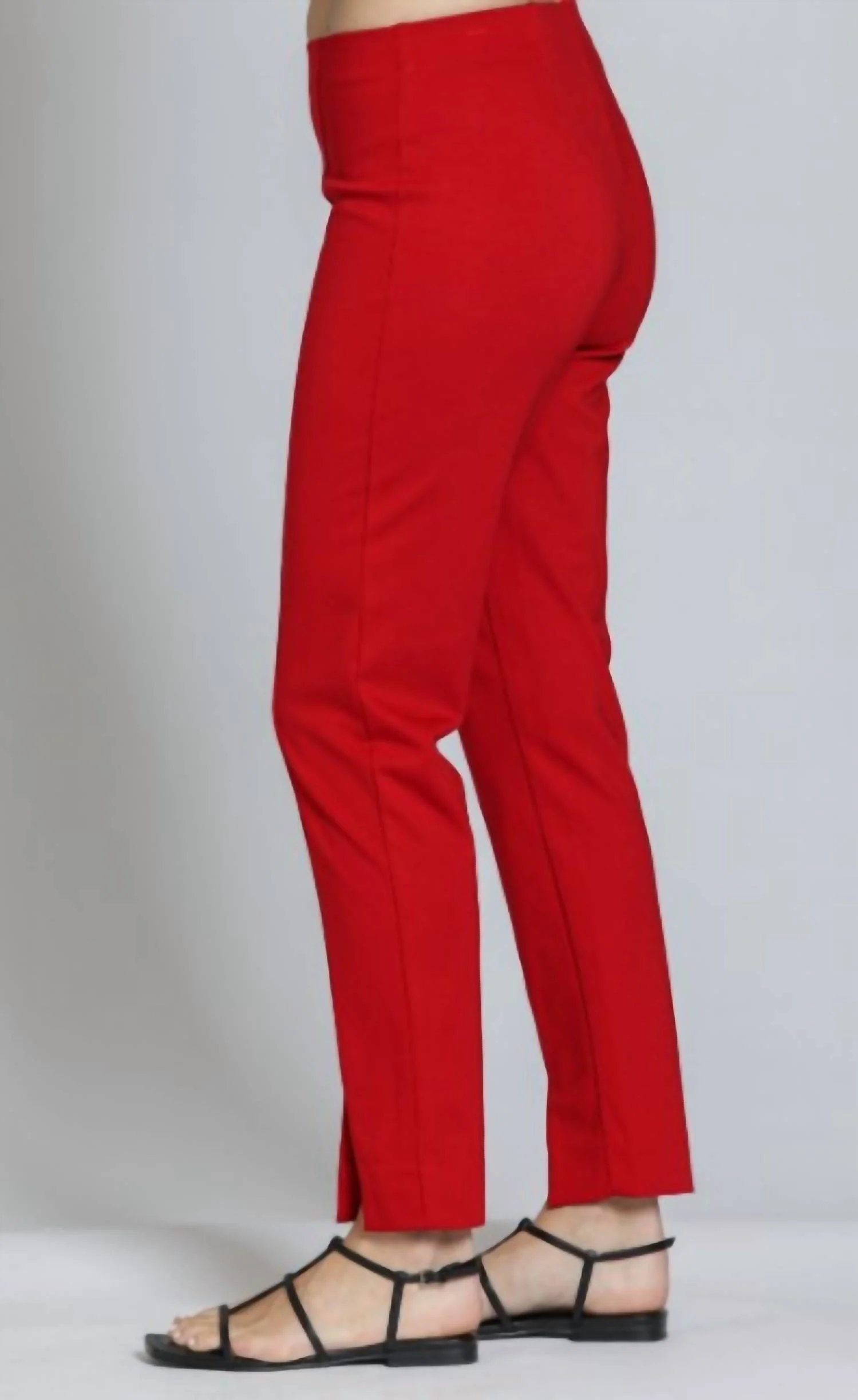 E2A - Pull-On Ponte Pant W/ Split Hem In Red