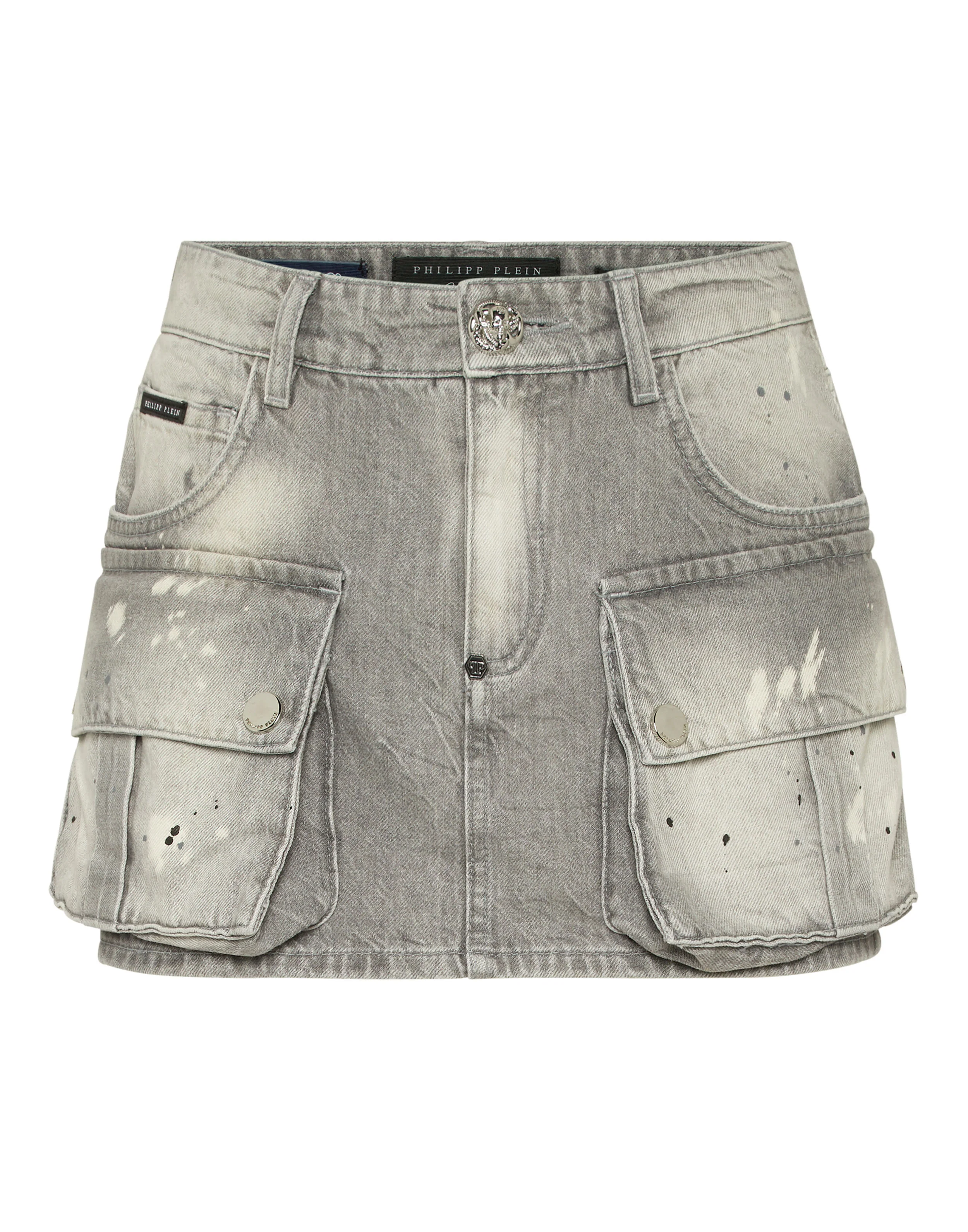 Denim Cargo Mini Skirt