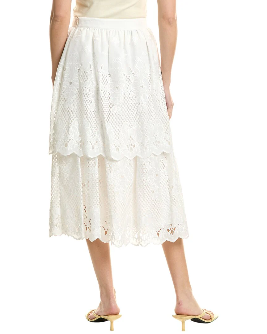 Ellie Tahari Tiered Lace Skirt