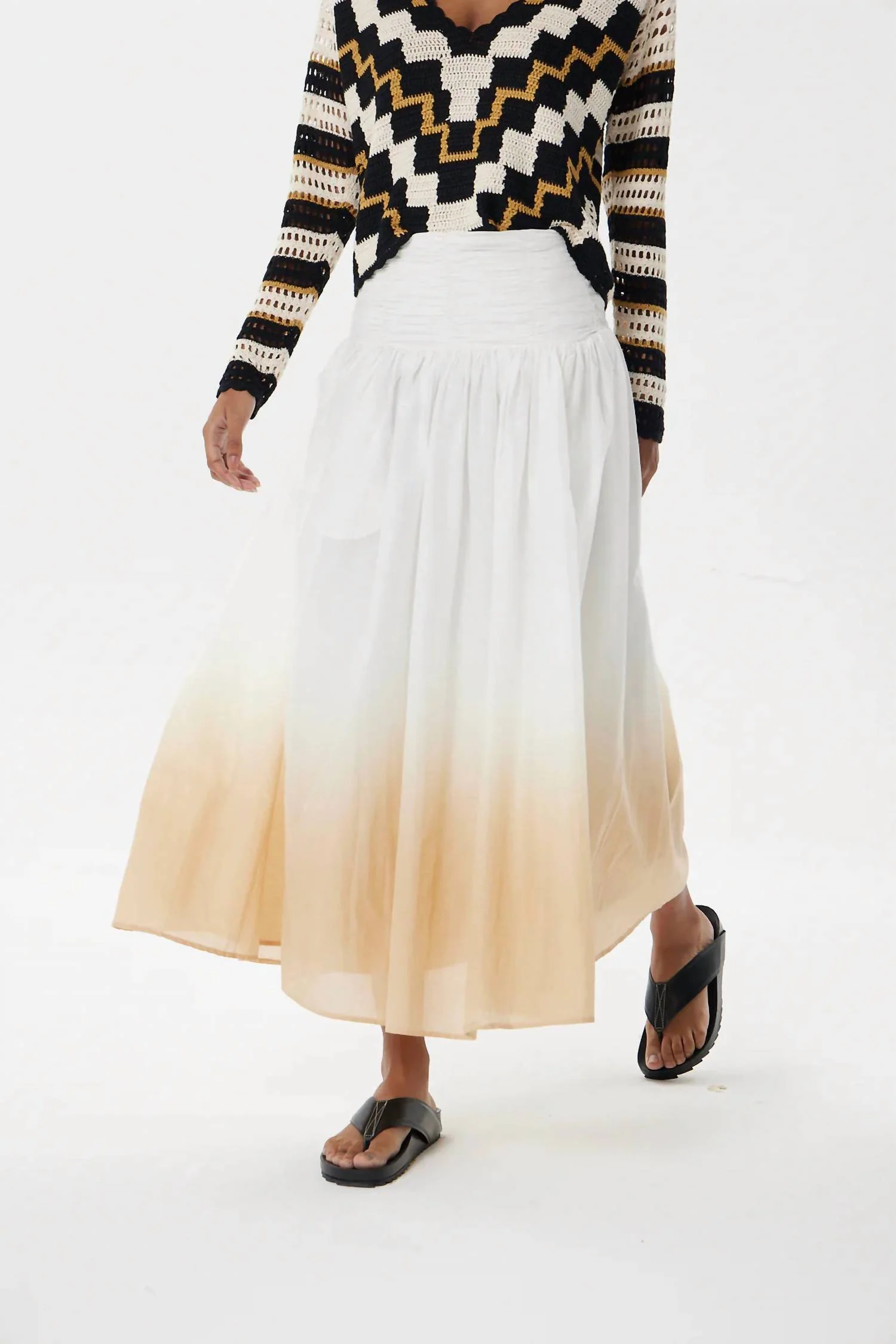 Corrientes Kristel Midi Skirt In Off-White
